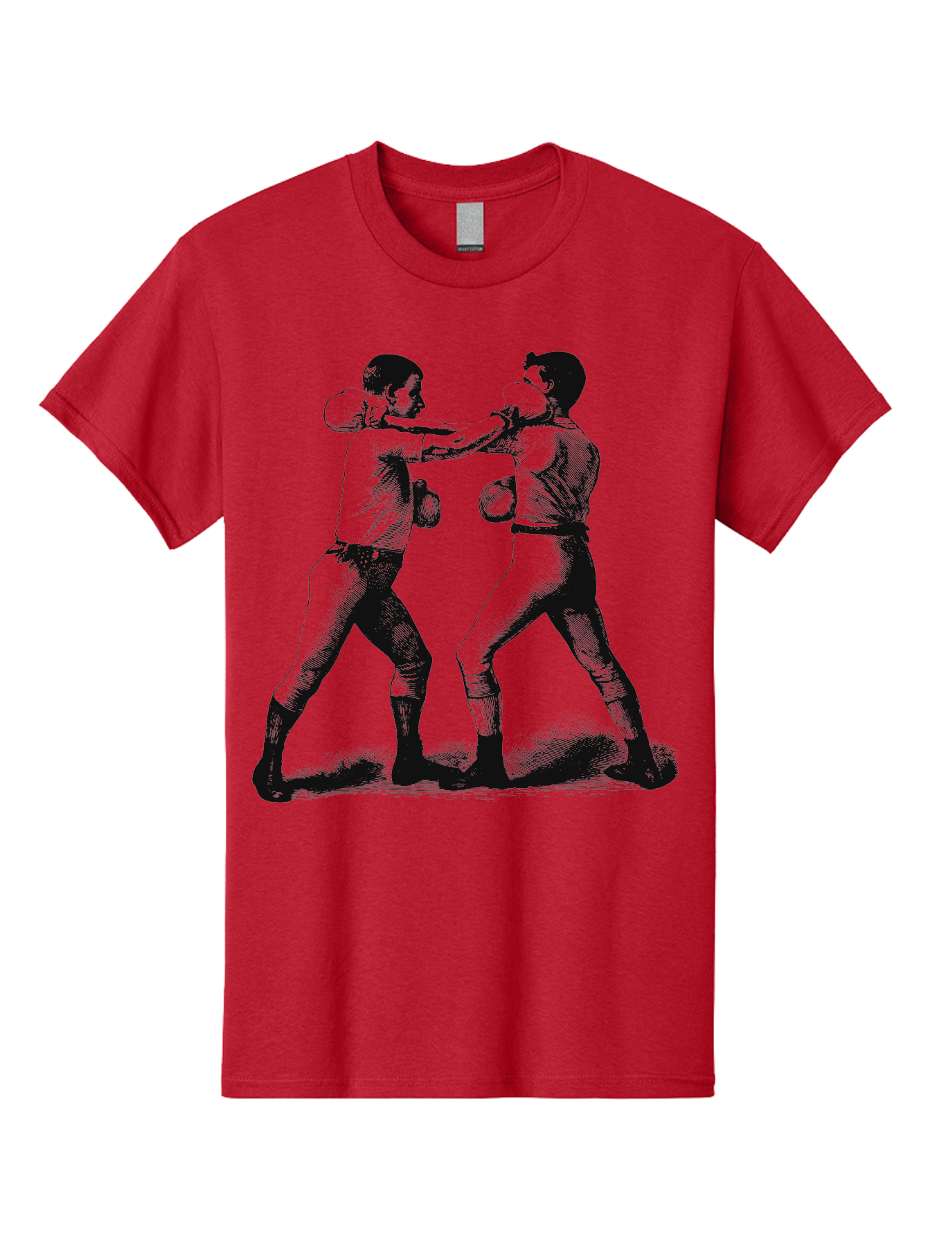 Bareknock Men'S Graphic Tee, 100% Cotton, Comfortable Casual Summer Wear, Machine Washable, Two Boxers Fighting, Boxing Gloves, Pugilistic Stance, Vintage Illustration, Boxing Techniques, Combat Sports, Martial Arts, Athletic Competition, Aae124