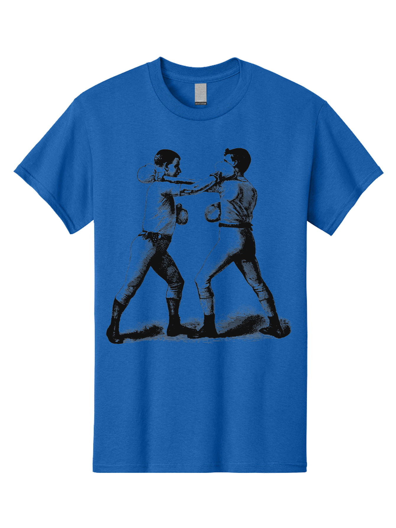 Bareknock Men'S Graphic Tee, 100% Cotton, Comfortable Casual Summer Wear, Machine Washable, Two Boxers Fighting, Boxing Gloves, Pugilistic Stance, Vintage Illustration, Boxing Techniques, Combat Sports, Martial Arts, Athletic Competition, Aae124