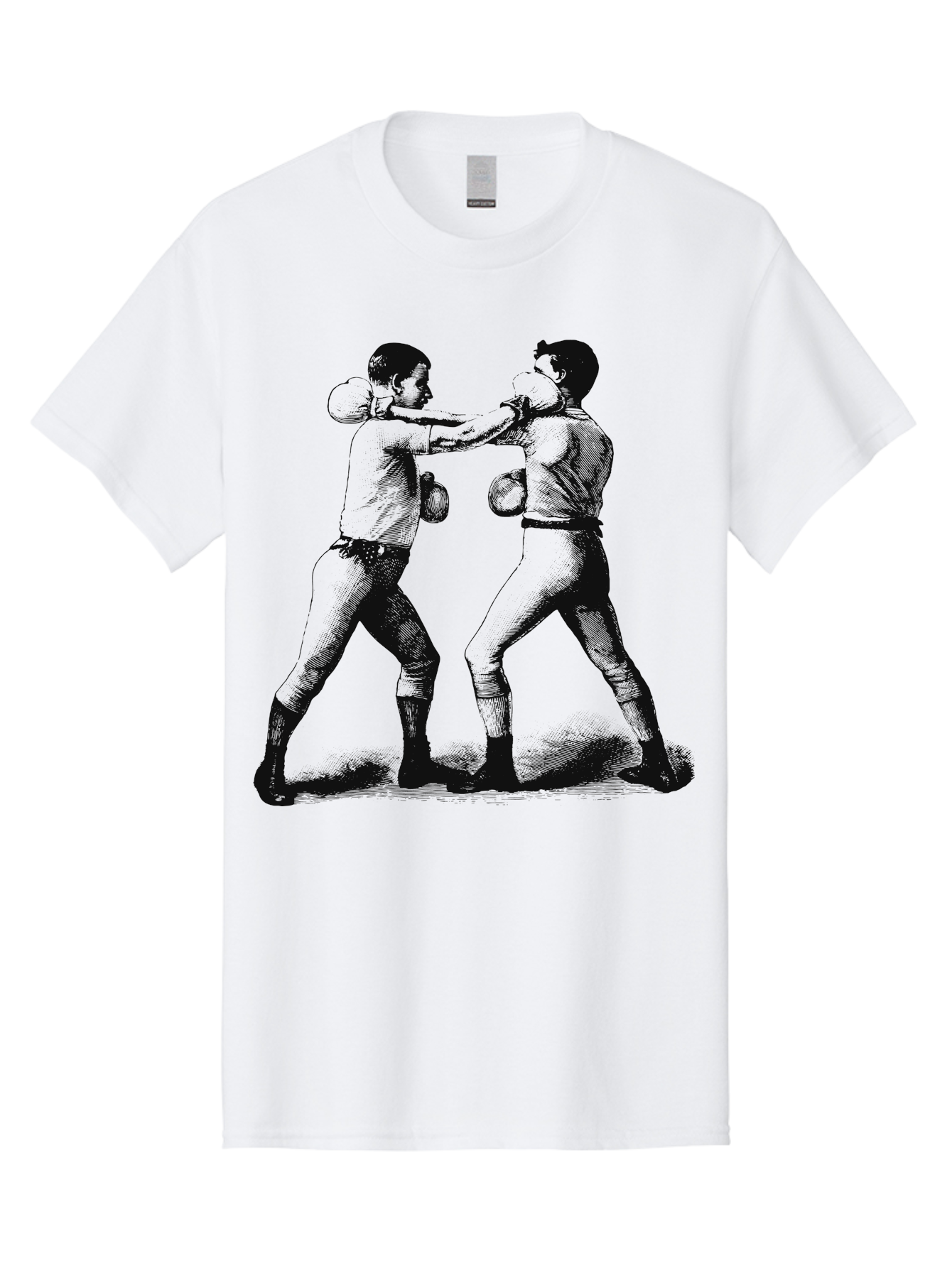 Bareknock Men'S Graphic Tee, 100% Cotton, Comfortable Casual Summer Wear, Machine Washable, Two Boxers Fighting, Boxing Gloves, Pugilistic Stance, Vintage Illustration, Boxing Techniques, Combat Sports, Martial Arts, Athletic Competition, Aae124