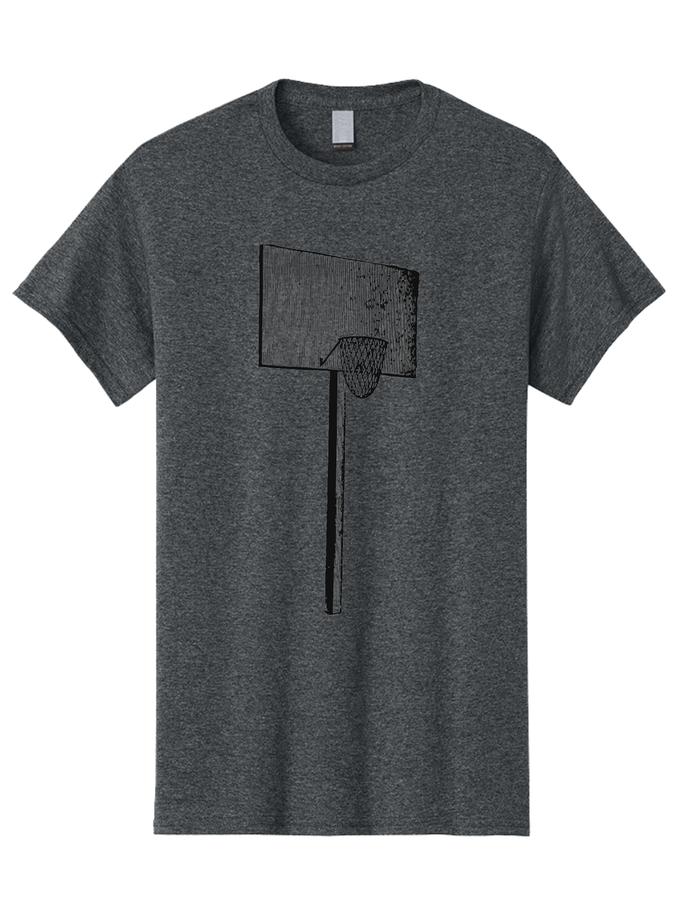 Basket Ball Roots Men'S Graphic Tee, 100% Cotton, Comfortable Casual Summer Wear, Machine Washable, Basketball Hoop, Worn Backboard, Netting, Outdoor Sports Equipment, Distressed Texture, Urban Recreation, Sports Facilities, Court Equipment, Aae127