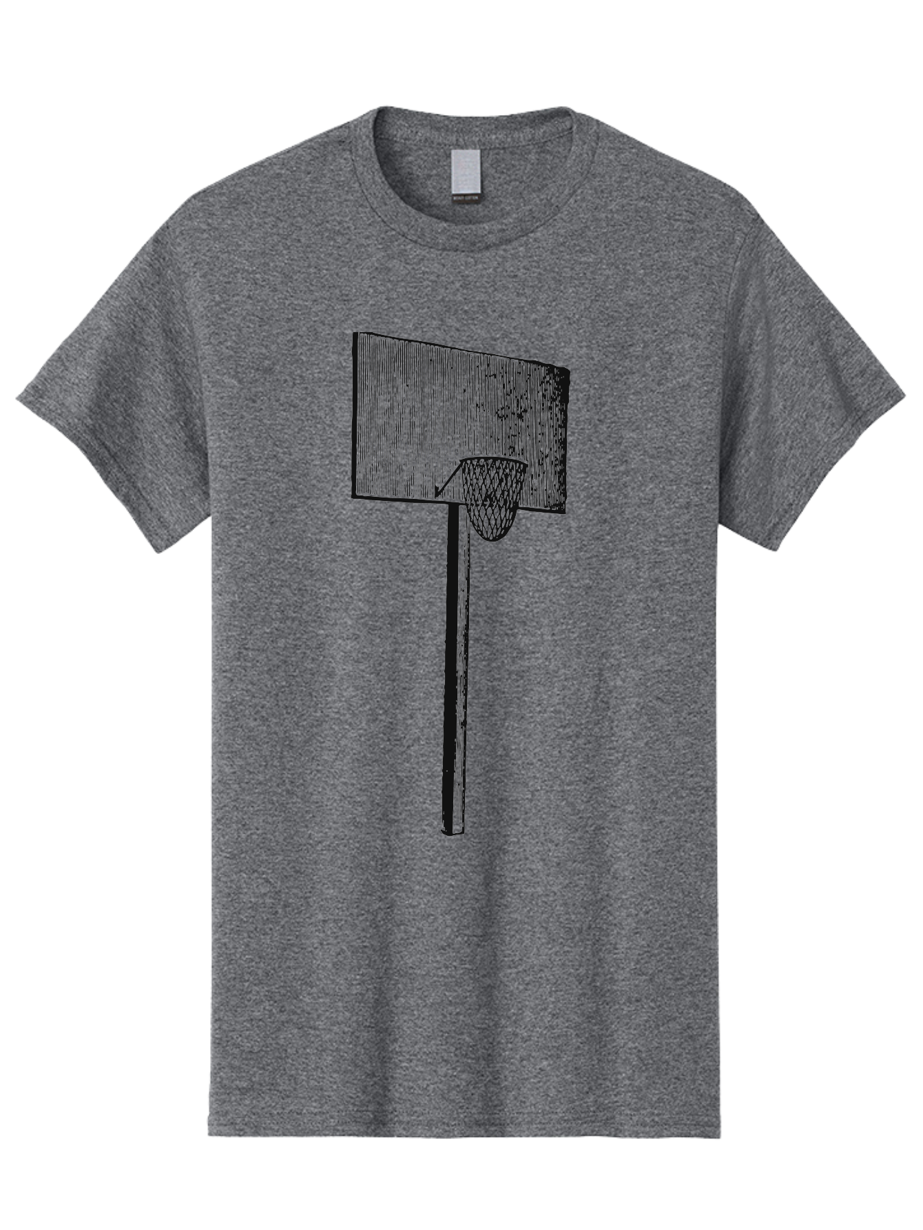 Basket Ball Roots Men'S Graphic Tee, 100% Cotton, Comfortable Casual Summer Wear, Machine Washable, Basketball Hoop, Worn Backboard, Netting, Outdoor Sports Equipment, Distressed Texture, Urban Recreation, Sports Facilities, Court Equipment, Aae127
