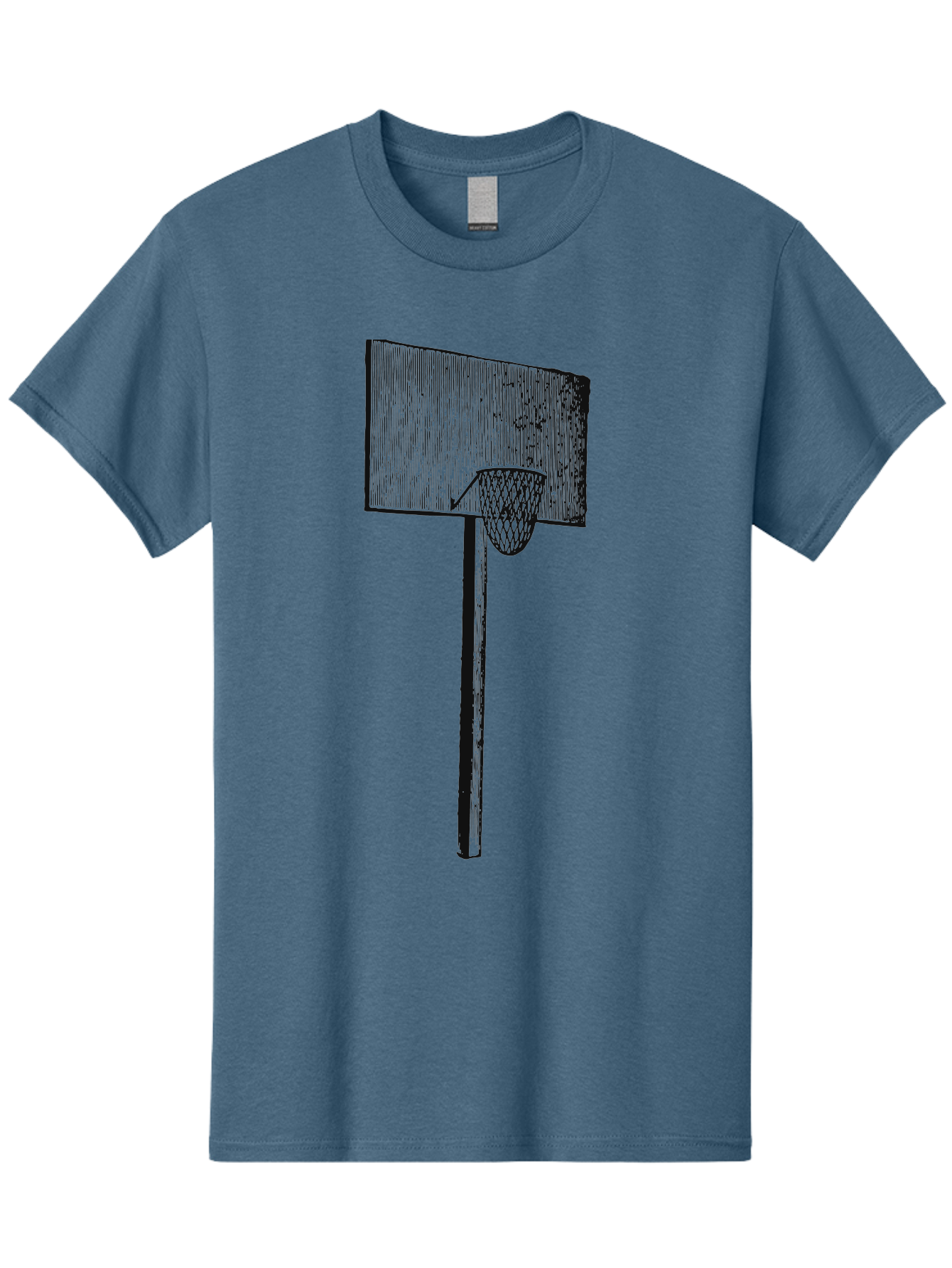 Basket Ball Roots Men'S Graphic Tee, 100% Cotton, Comfortable Casual Summer Wear, Machine Washable, Basketball Hoop, Worn Backboard, Netting, Outdoor Sports Equipment, Distressed Texture, Urban Recreation, Sports Facilities, Court Equipment, Aae127