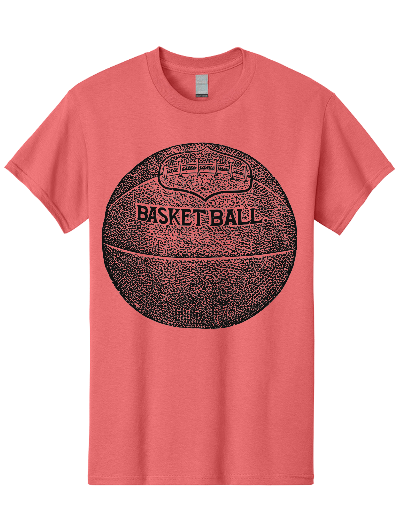 Basket Era Men'S Graphic Tee, 100% Cotton, Comfortable Casual Summer Wear, Machine Washable, Basketball Illustration, Sports Equipment, Black And Green, Textured Ball, Sports Graphic, Court Vision, Basketball Culture, Sports Art Aae128