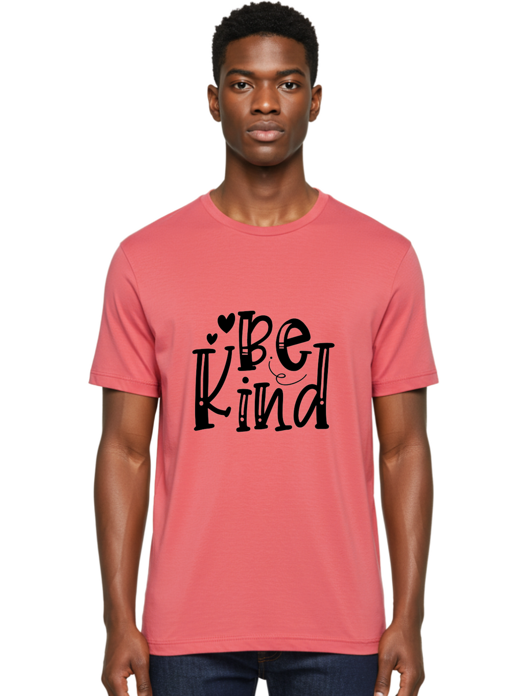 Be Kind Men'S Graphic Tee, 100% Cotton, Comfortable Casual Summer Wear, Machine Washable, Be Kind, Kindness Matters, Positive Message, Inspirational Quote, Motivational Words, Heartwarming Phrase, Uplifting Text Aae129