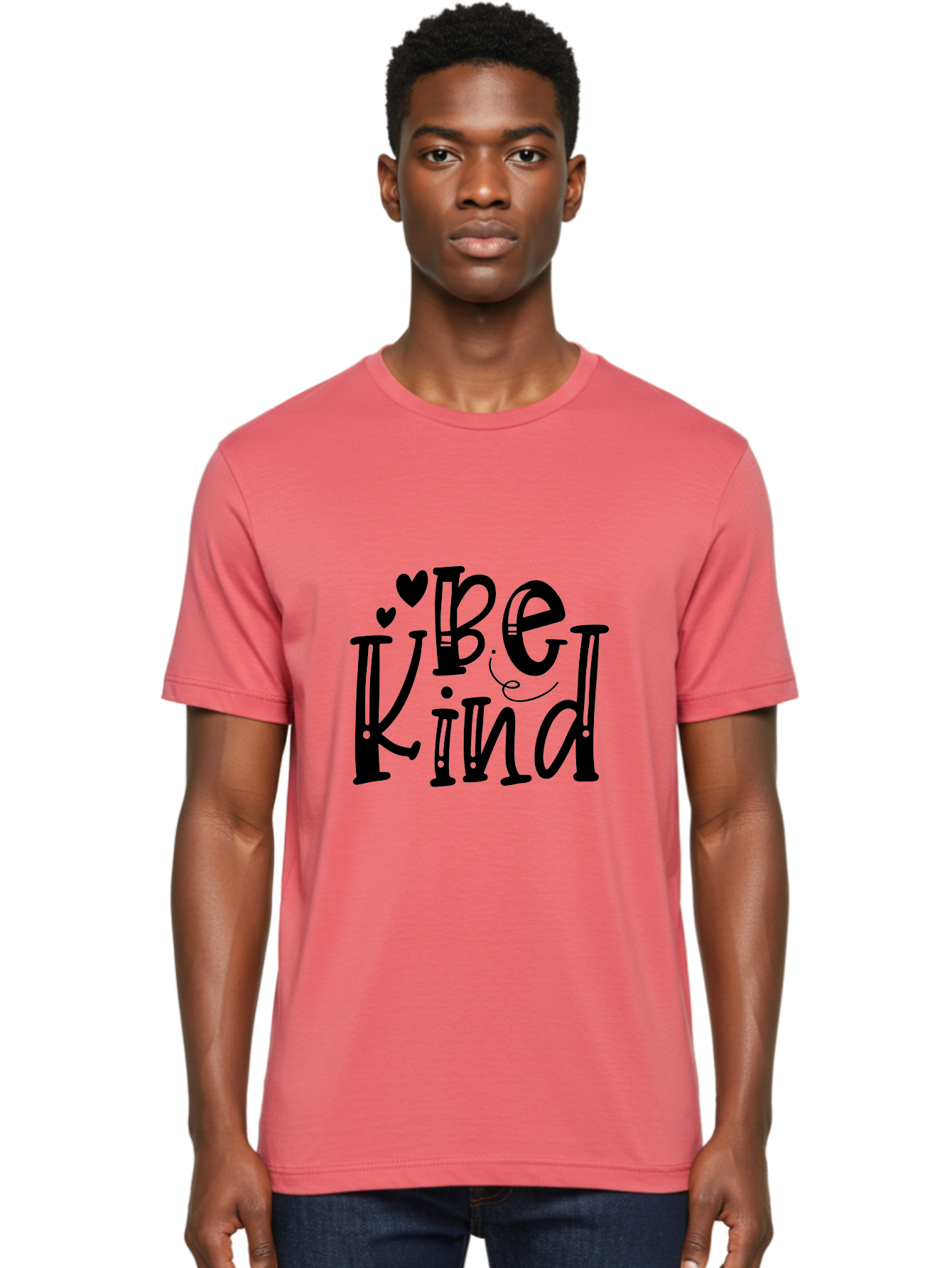 Be Kind Men'S Graphic Tee, 100% Cotton, Comfortable Casual Summer Wear, Machine Washable, Be Kind, Kindness Matters, Positive Message, Inspirational Quote, Motivational Words, Heartwarming Phrase, Uplifting Text Aae129