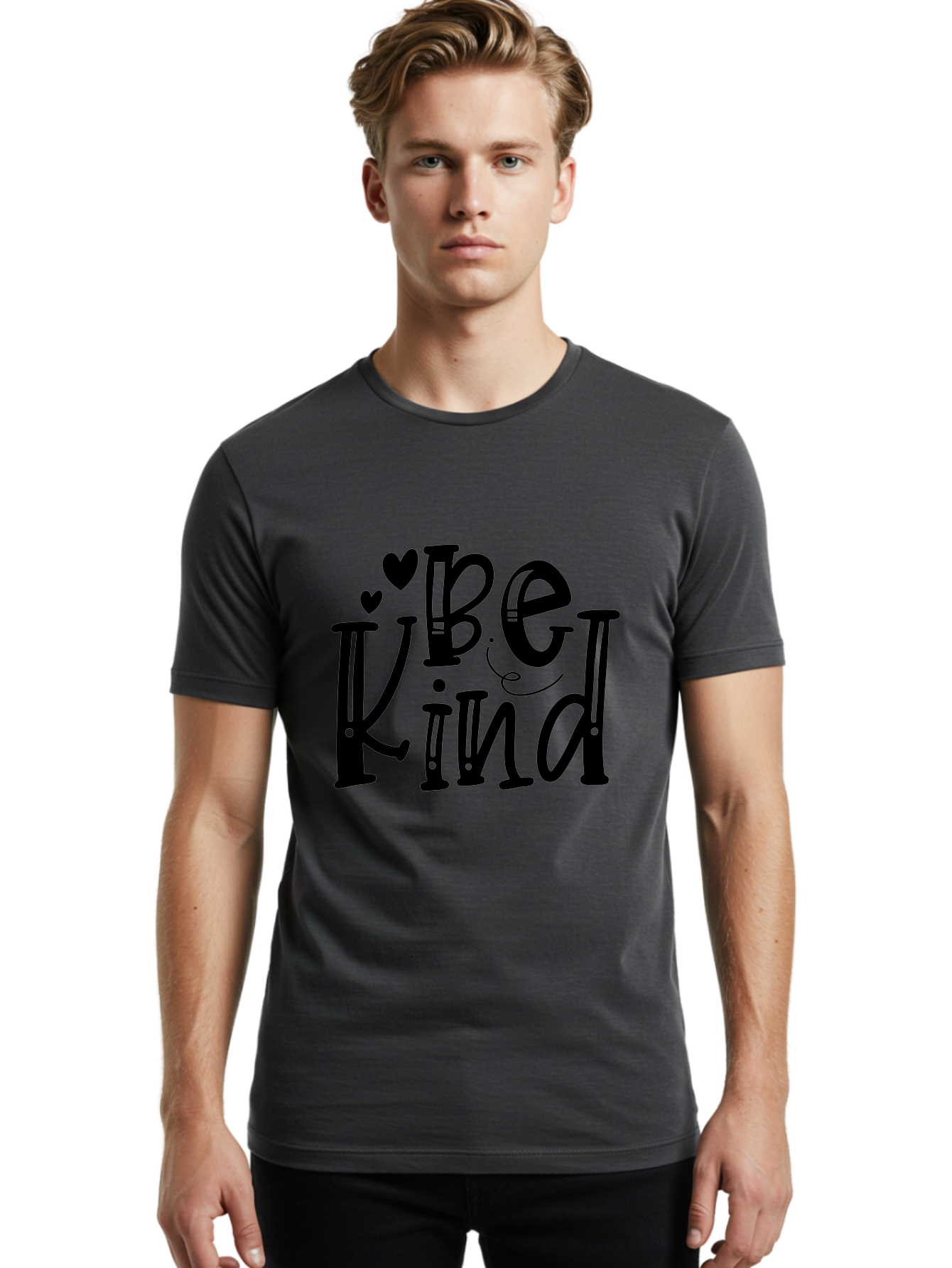 Be Kind Men'S Graphic Tee, 100% Cotton, Comfortable Casual Summer Wear, Machine Washable, Be Kind, Kindness Matters, Positive Message, Inspirational Quote, Motivational Words, Heartwarming Phrase, Uplifting Text Aae129