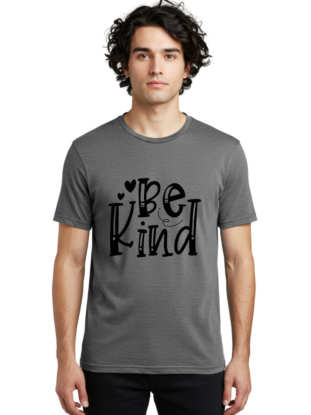 Be Kind Men'S Graphic Tee, 100% Cotton, Comfortable Casual Summer Wear, Machine Washable, Be Kind, Kindness Matters, Positive Message, Inspirational Quote, Motivational Words, Heartwarming Phrase, Uplifting Text Aae129