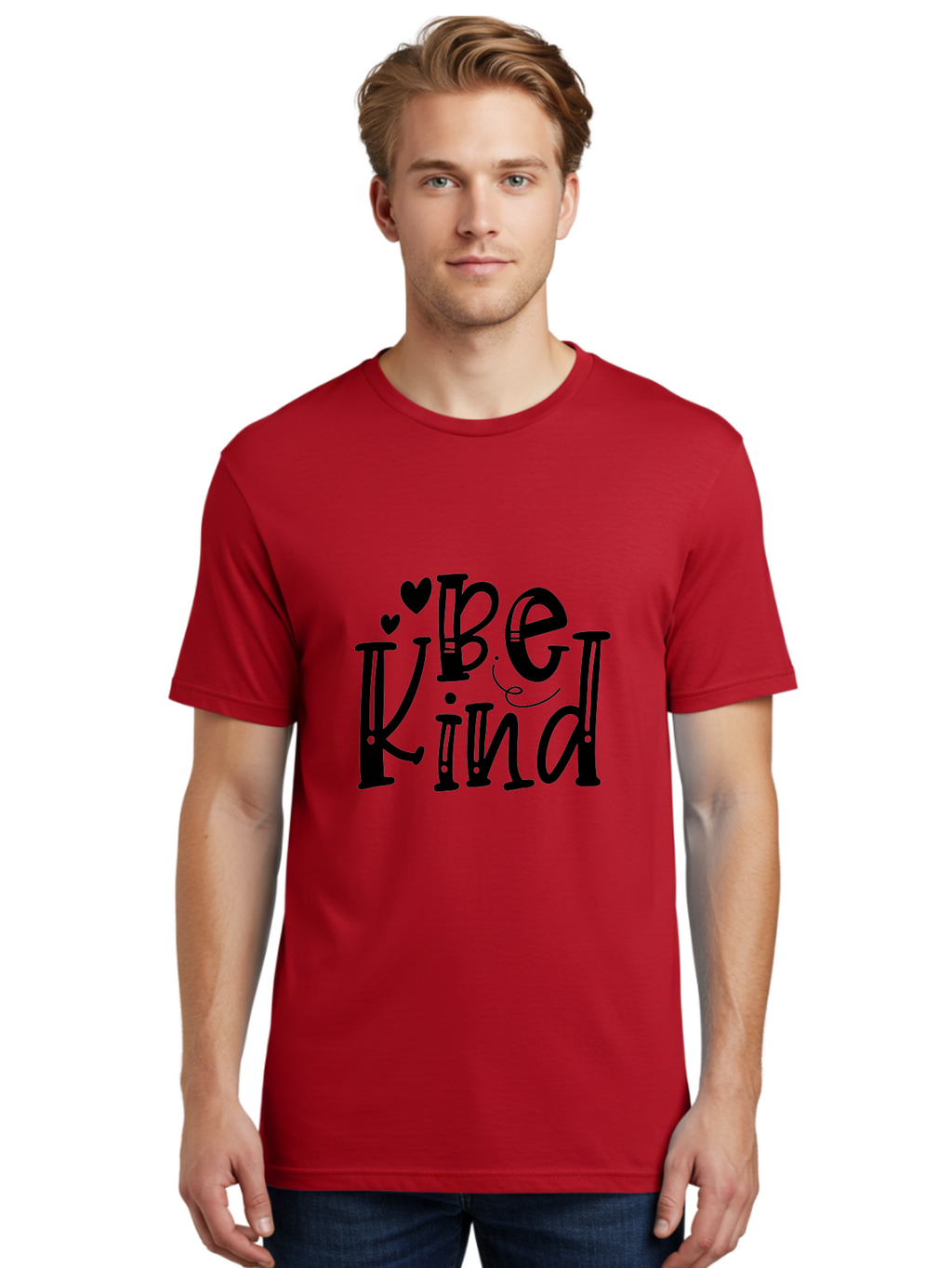 Be Kind Men'S Graphic Tee, 100% Cotton, Comfortable Casual Summer Wear, Machine Washable, Be Kind, Kindness Matters, Positive Message, Inspirational Quote, Motivational Words, Heartwarming Phrase, Uplifting Text Aae129