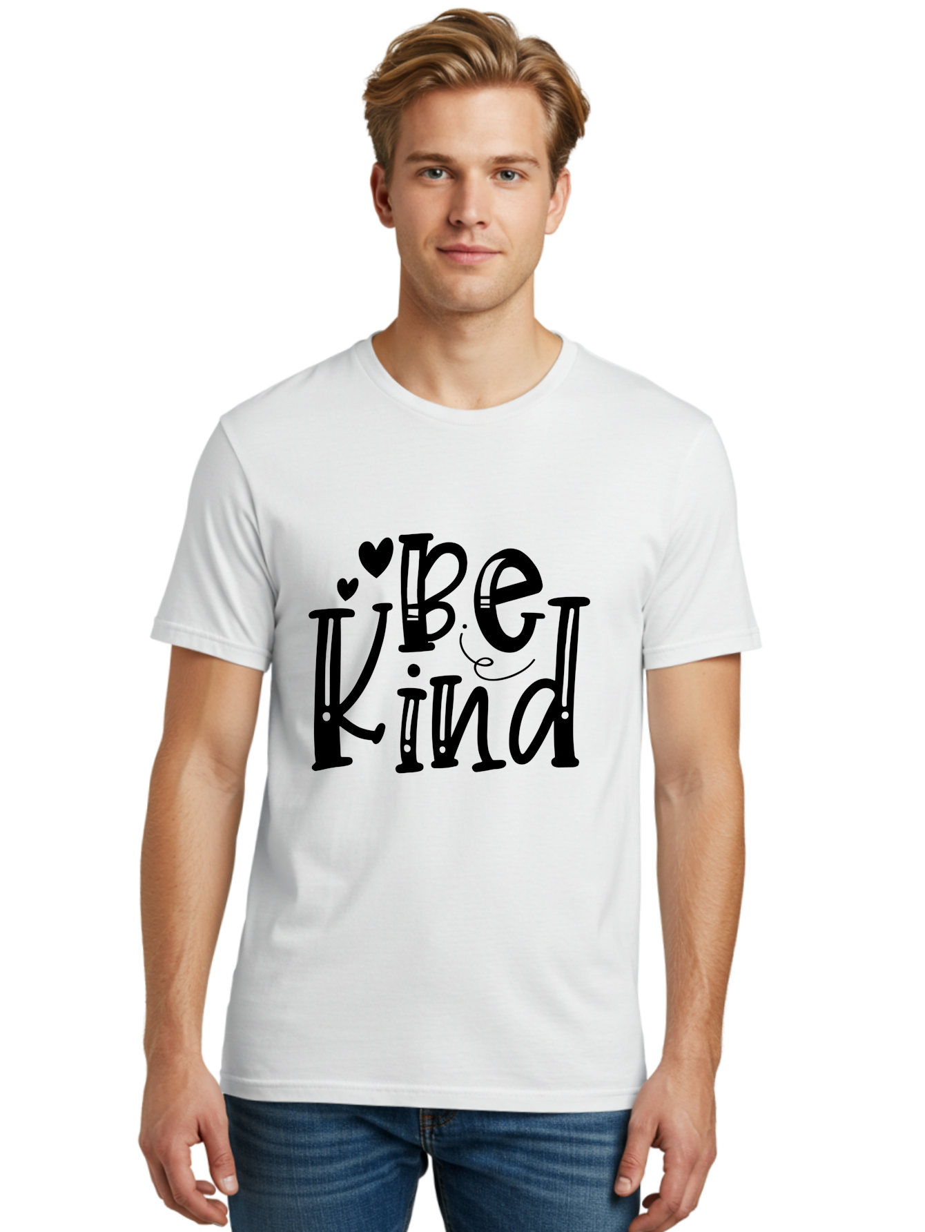 Be Kind Men'S Graphic Tee, 100% Cotton, Comfortable Casual Summer Wear, Machine Washable, Be Kind, Kindness Matters, Positive Message, Inspirational Quote, Motivational Words, Heartwarming Phrase, Uplifting Text Aae129