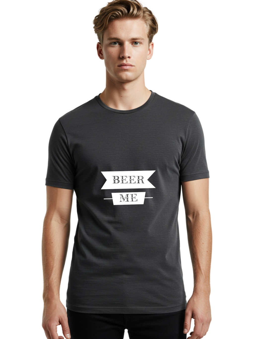 Beer Me Men'S Graphic Tee, 100% Cotton, Comfortable Casual Summer Wear, Machine Washable, Beer Invitation, Beer Request, Beer Lover, Beer Culture, Funny Beer Quote, Beer Me Sign, Humorous Phrase, Beer Enthusiast Aae134