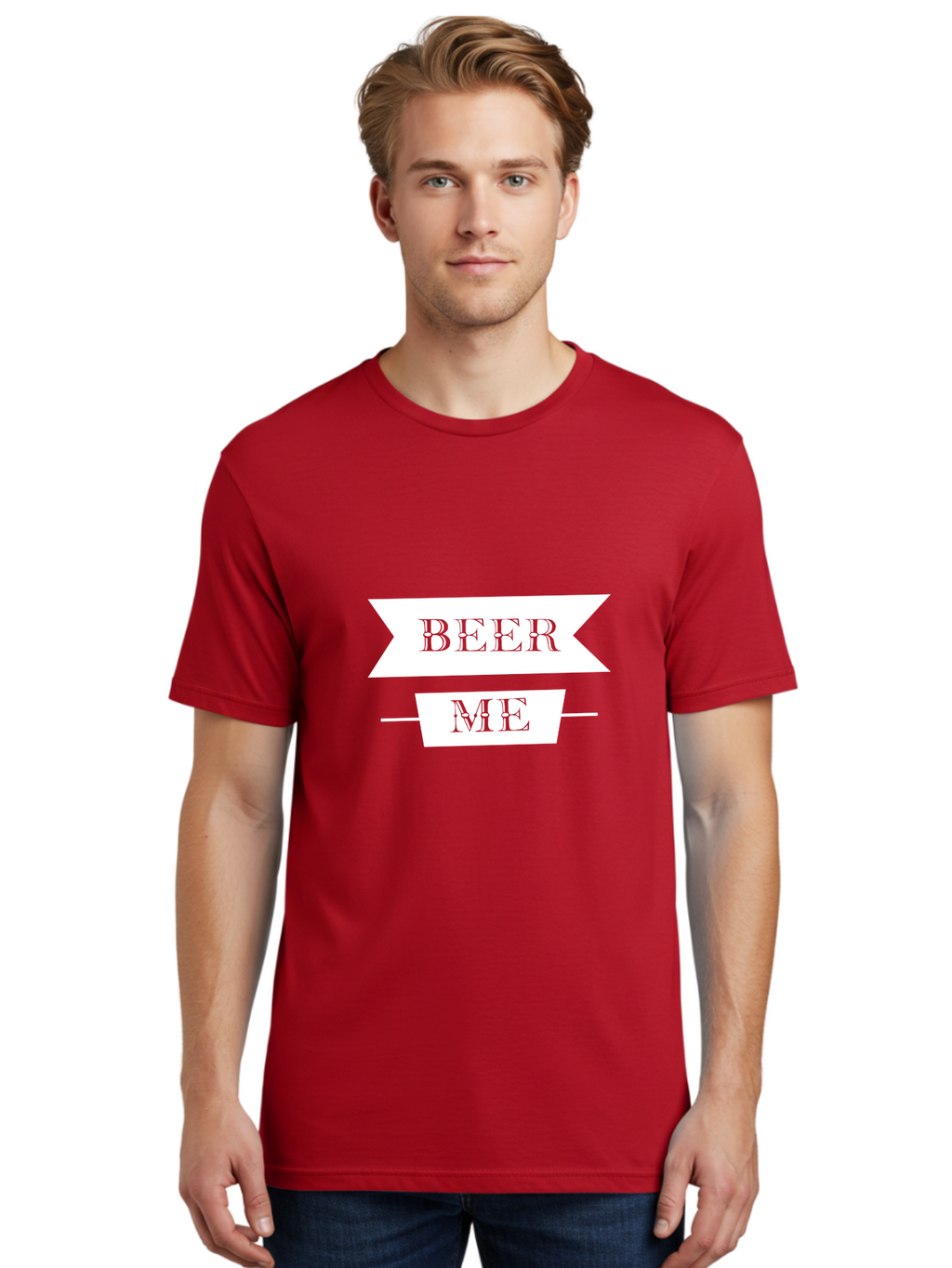 Beer Me Men'S Graphic Tee, 100% Cotton, Comfortable Casual Summer Wear, Machine Washable, Beer Invitation, Beer Request, Beer Lover, Beer Culture, Funny Beer Quote, Beer Me Sign, Humorous Phrase, Beer Enthusiast Aae134