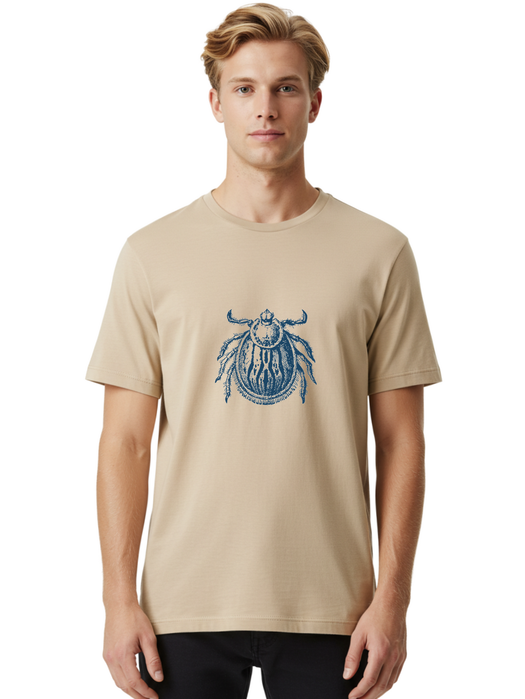 Beetle King Men'S Graphic Tee, 100% Cotton, Comfortable Casual Summer Wear, Machine Washable, Scarab Beetle Illustration, Insect Art, Vintage Style, Symbolic Insect, Ancient Egypt, Mystical Creature, Bug Design, Entomology, Beetle Icon, Aae135