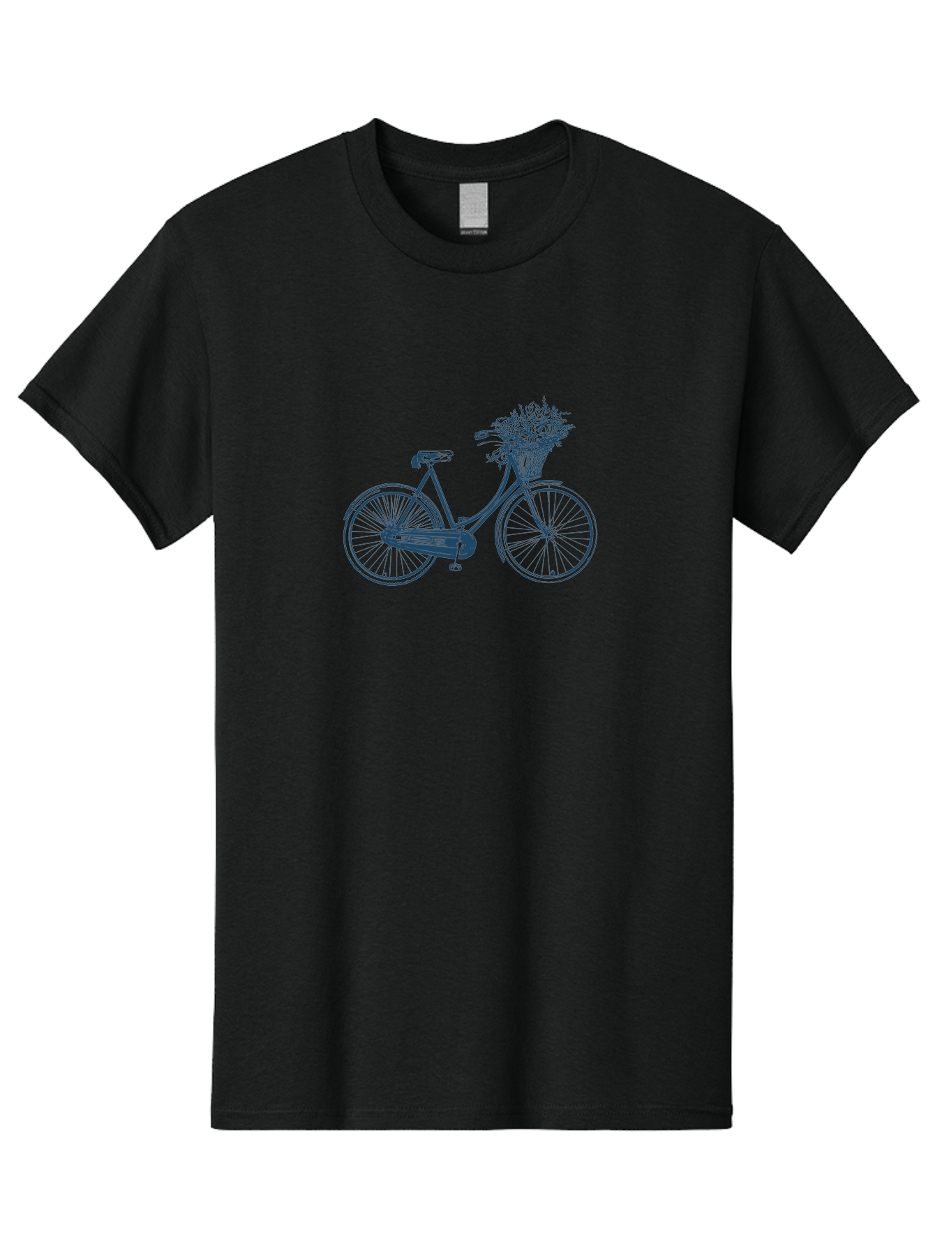Bike-With-Flowers Men'S Graphic Tee, 100% Cotton, Comfortable Casual Summer Wear, Machine Washable, Vintage Bicycle, Floral Basket, Eco-Friendly Transportation, Sustainable Living, Outdoorsy Feel, Leisurely Ride, Cycling Culture, Aae139