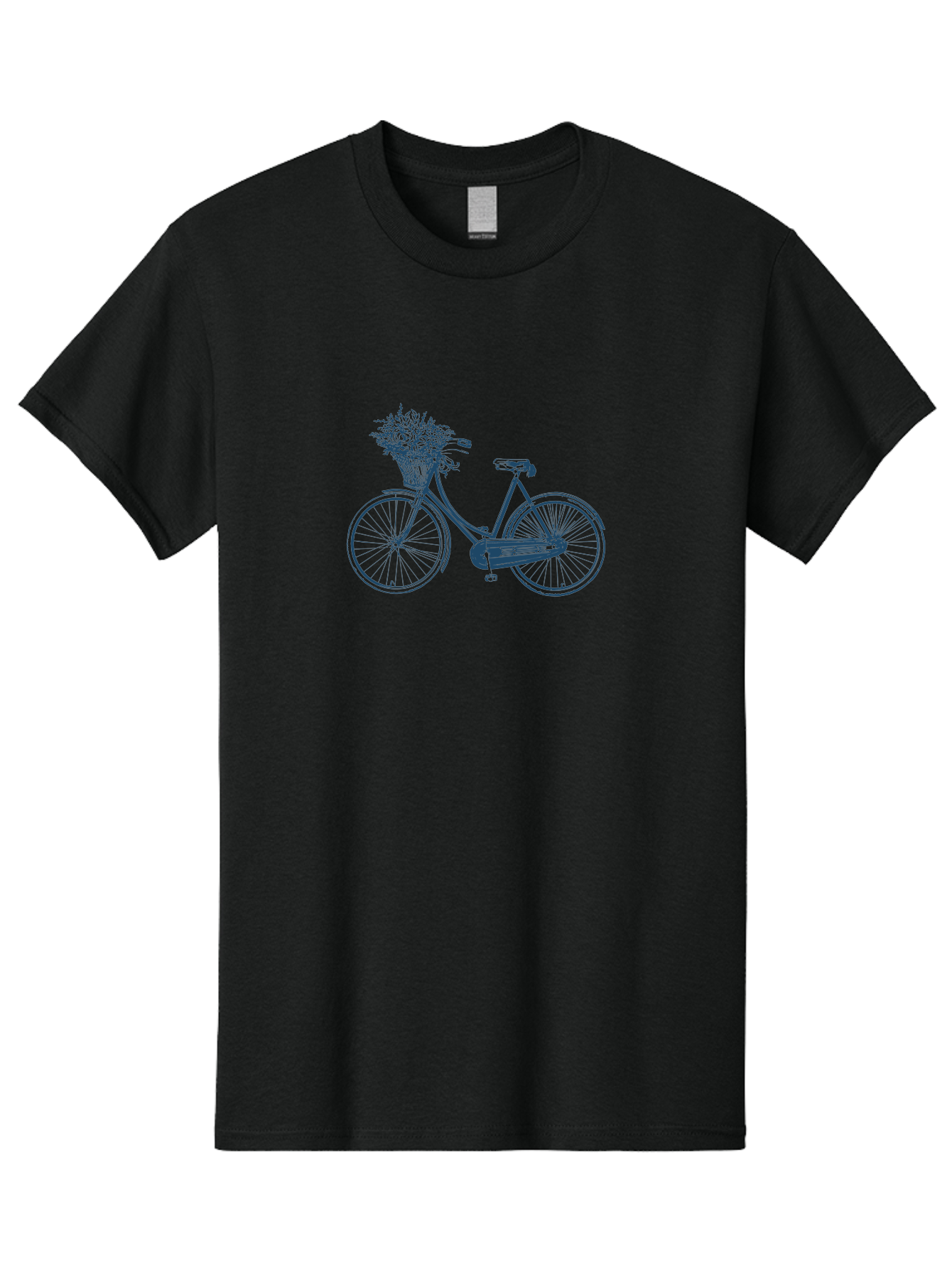 Bike-With-Flowers 2 Men'S Graphic Tee, 100% Cotton, Comfortable Casual Summer Wear, Machine Washable, Vintage Bicycle, Bicycle With Flowers, Lavender Bouquet, Wicker Basket, Eco-Friendly Transportation, Cycling Culture, Nostalgic Ride, Aae140