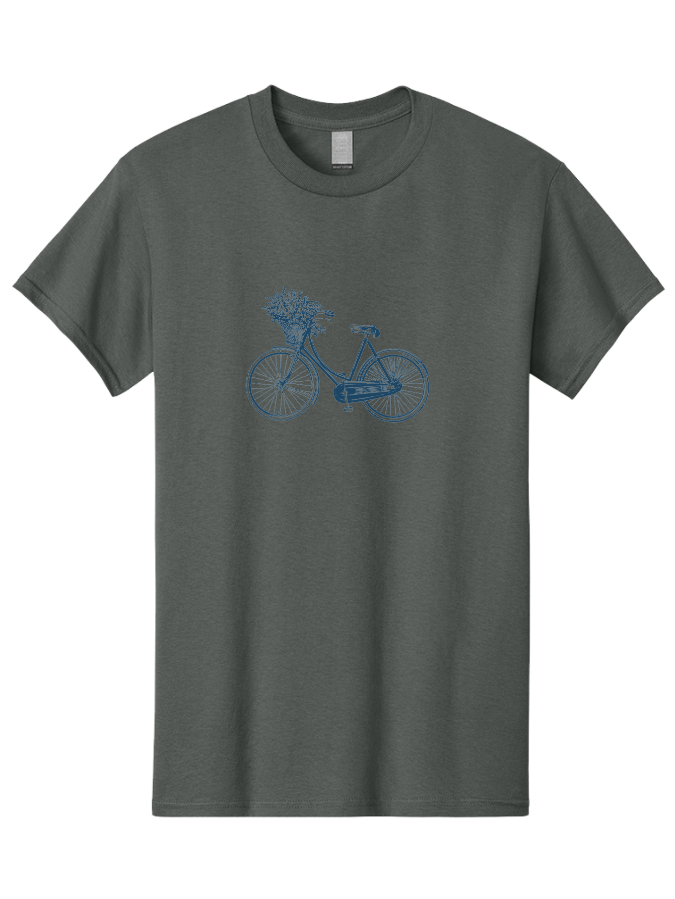 Bike-With-Flowers 2 Men'S Graphic Tee, 100% Cotton, Comfortable Casual Summer Wear, Machine Washable, Vintage Bicycle, Bicycle With Flowers, Lavender Bouquet, Wicker Basket, Eco-Friendly Transportation, Cycling Culture, Nostalgic Ride, Aae140