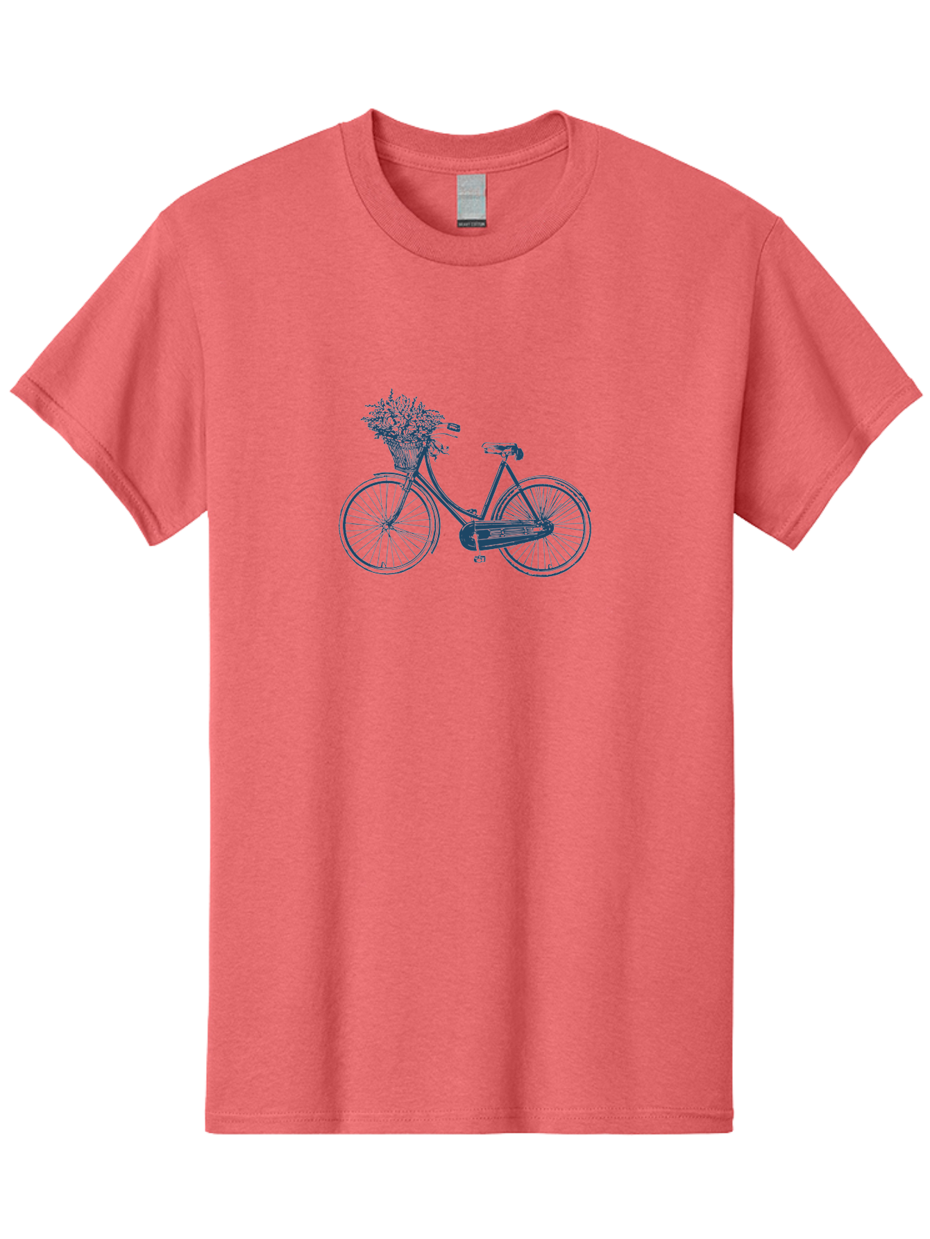 Bike-With-Flowers 2 Men'S Graphic Tee, 100% Cotton, Comfortable Casual Summer Wear, Machine Washable, Vintage Bicycle, Bicycle With Flowers, Lavender Bouquet, Wicker Basket, Eco-Friendly Transportation, Cycling Culture, Nostalgic Ride, Aae140