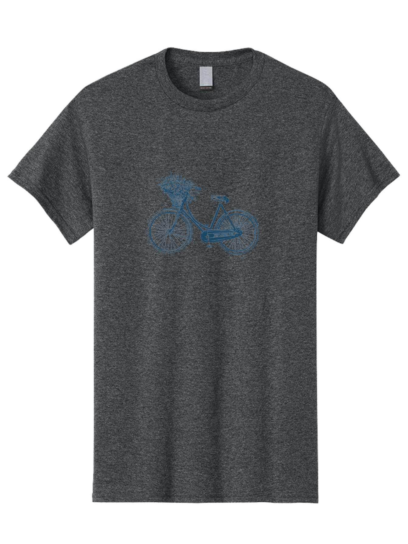 Bike-With-Flowers 2 Men'S Graphic Tee, 100% Cotton, Comfortable Casual Summer Wear, Machine Washable, Vintage Bicycle, Bicycle With Flowers, Lavender Bouquet, Wicker Basket, Eco-Friendly Transportation, Cycling Culture, Nostalgic Ride, Aae140