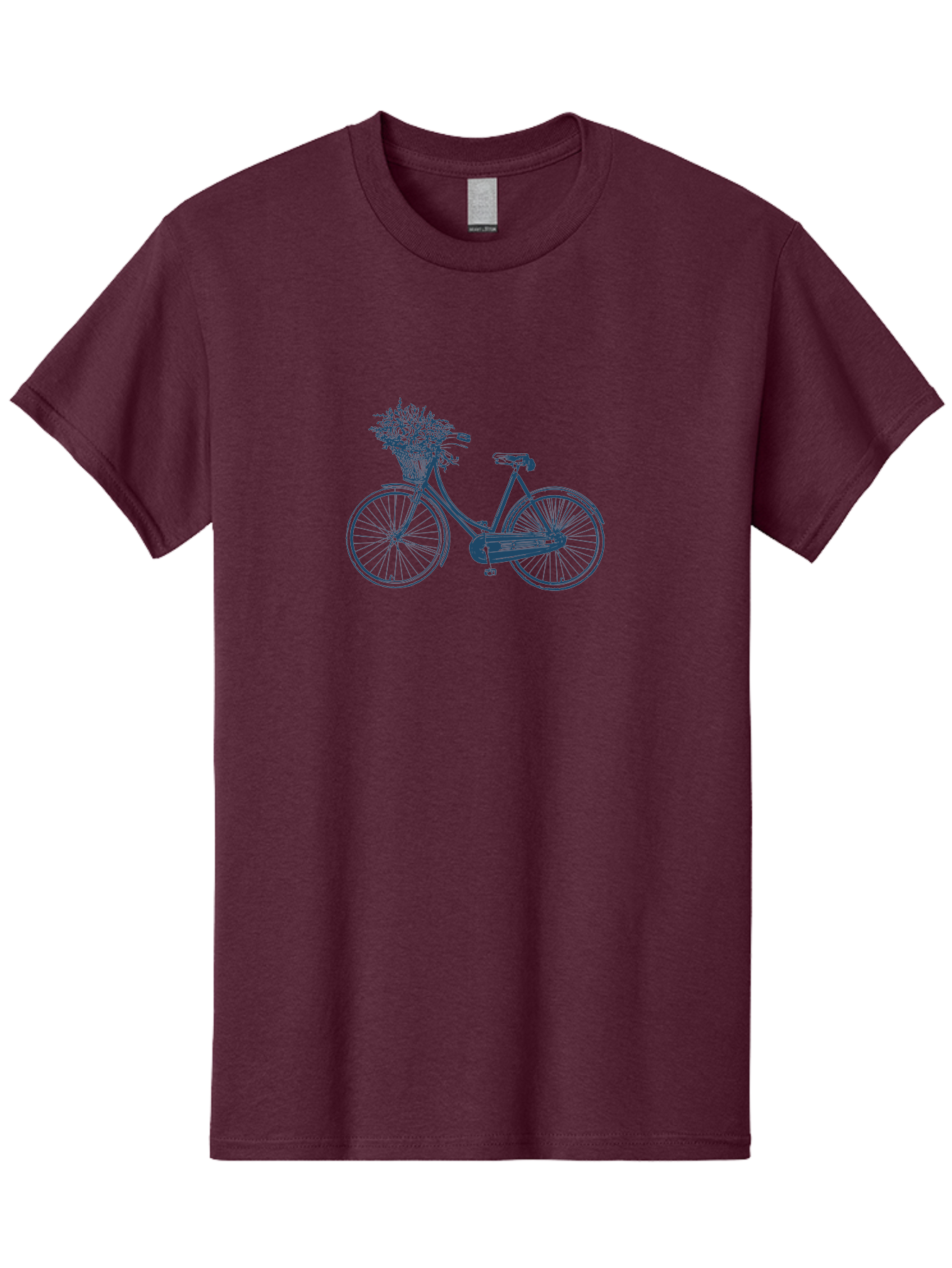 Bike-With-Flowers 2 Men'S Graphic Tee, 100% Cotton, Comfortable Casual Summer Wear, Machine Washable, Vintage Bicycle, Bicycle With Flowers, Lavender Bouquet, Wicker Basket, Eco-Friendly Transportation, Cycling Culture, Nostalgic Ride, Aae140