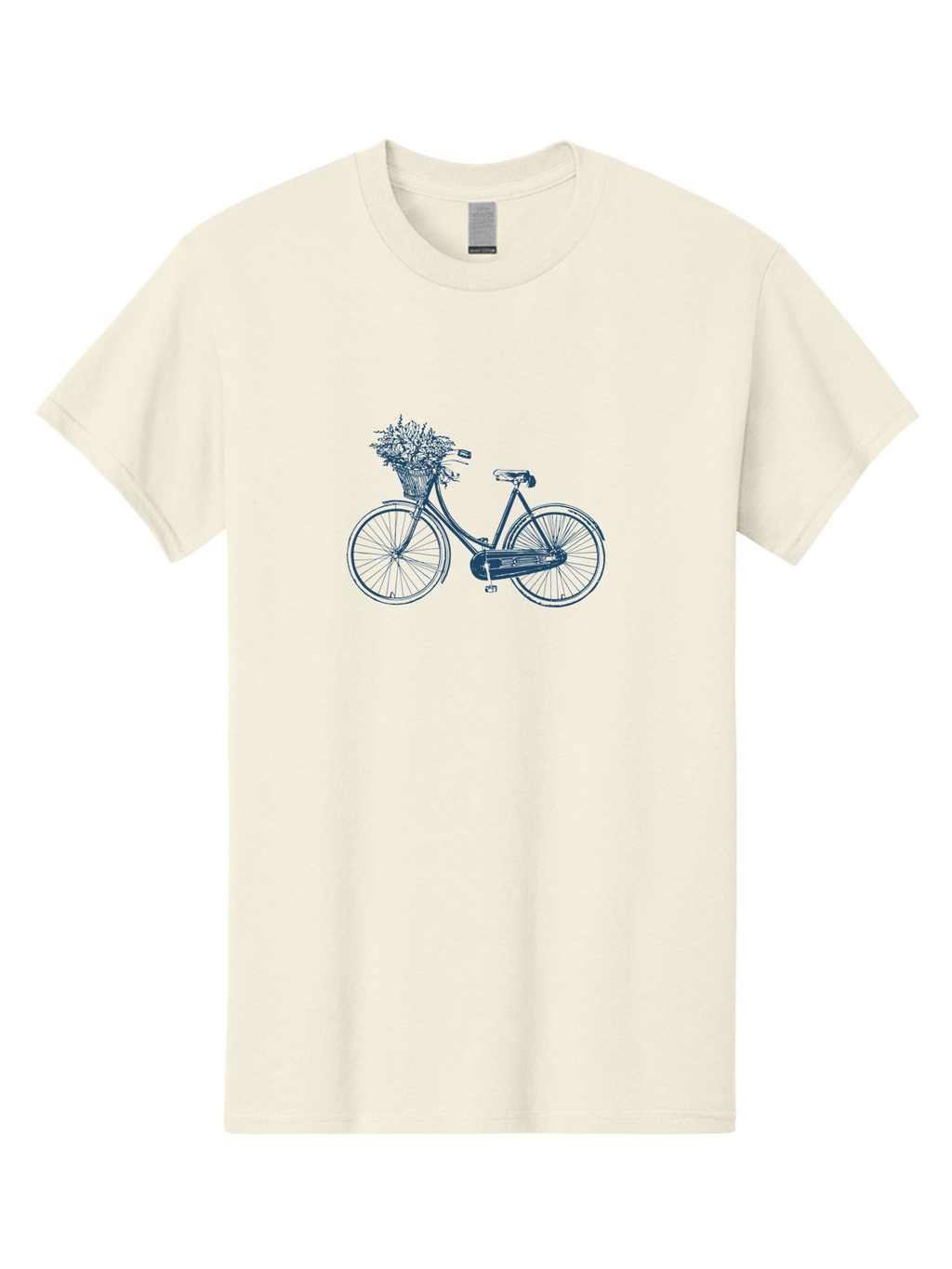 Bike-With-Flowers 2 Men'S Graphic Tee, 100% Cotton, Comfortable Casual Summer Wear, Machine Washable, Vintage Bicycle, Bicycle With Flowers, Lavender Bouquet, Wicker Basket, Eco-Friendly Transportation, Cycling Culture, Nostalgic Ride, Aae140