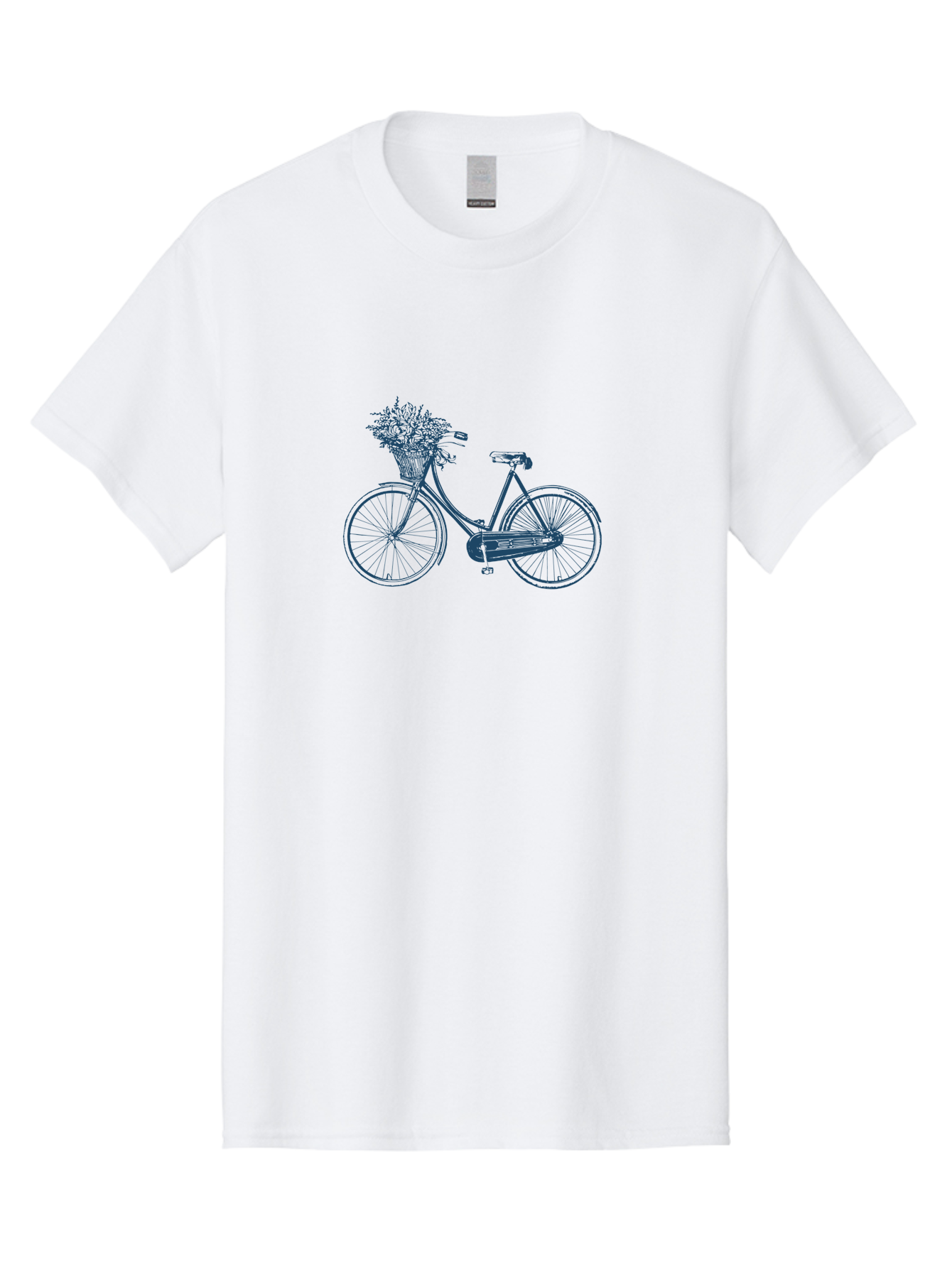Bike-With-Flowers 2 Men'S Graphic Tee, 100% Cotton, Comfortable Casual Summer Wear, Machine Washable, Vintage Bicycle, Bicycle With Flowers, Lavender Bouquet, Wicker Basket, Eco-Friendly Transportation, Cycling Culture, Nostalgic Ride, Aae140