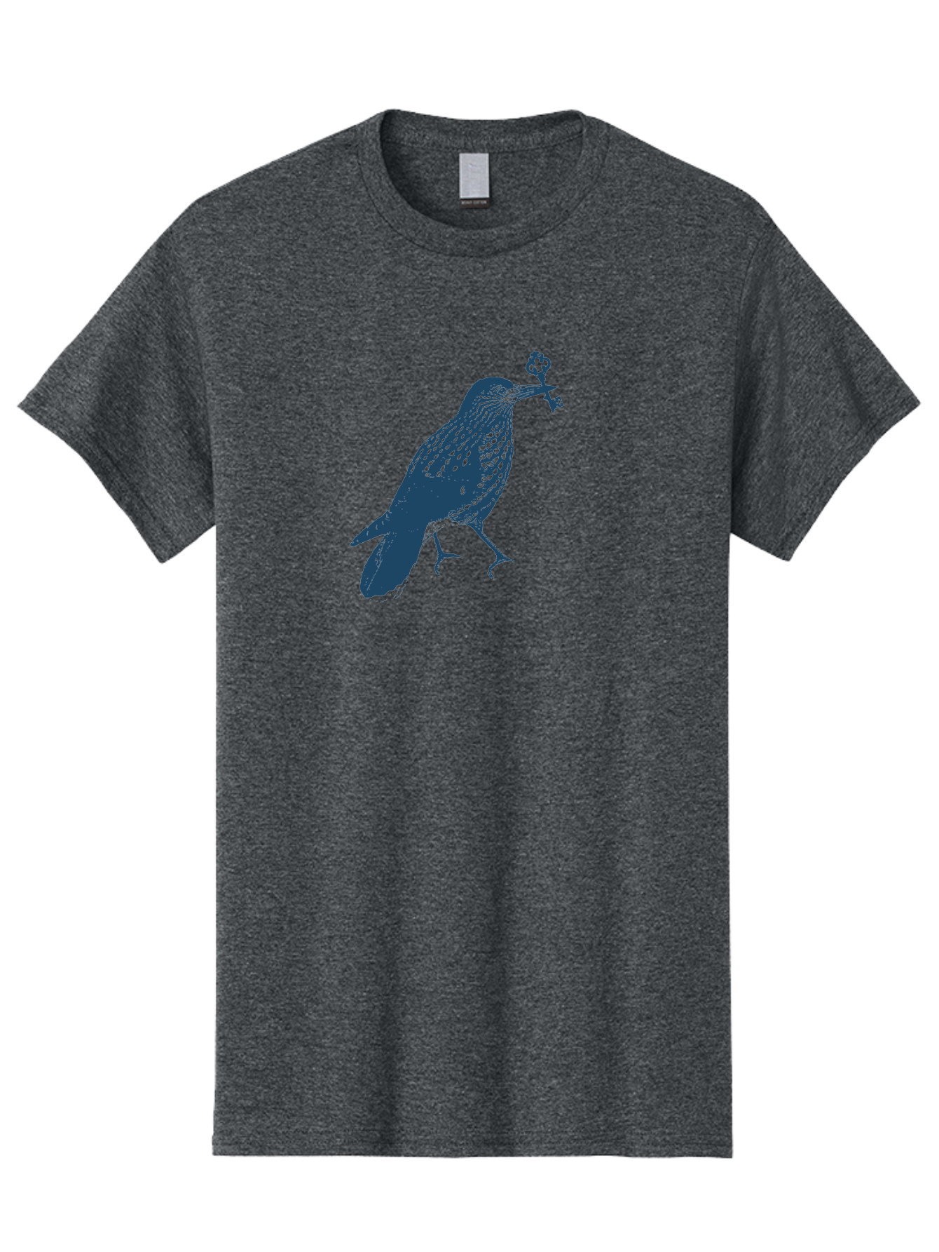 Bird-With-Key 2 Men'S Graphic Tee, 100% Cotton, Comfortable Casual Summer Wear, Machine Washable, Bluebird Holding Key, Bird Silhouette, Symbolic Bird, Mysterious Key, Spotted Bird, Avian Art, Esoteric Symbol, Ornate Key Aae144