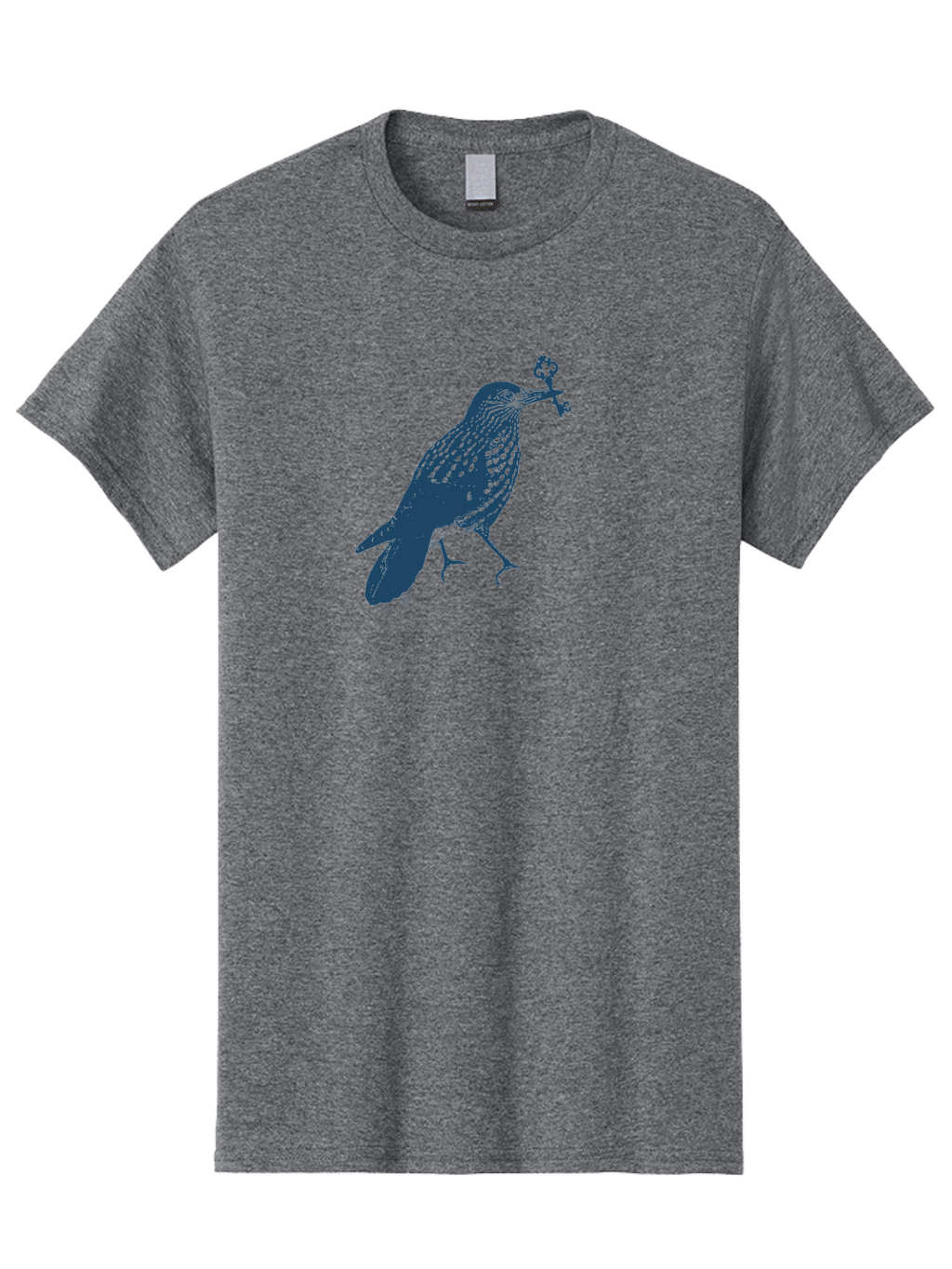 Bird-With-Key 2 Men'S Graphic Tee, 100% Cotton, Comfortable Casual Summer Wear, Machine Washable, Bluebird Holding Key, Bird Silhouette, Symbolic Bird, Mysterious Key, Spotted Bird, Avian Art, Esoteric Symbol, Ornate Key Aae144