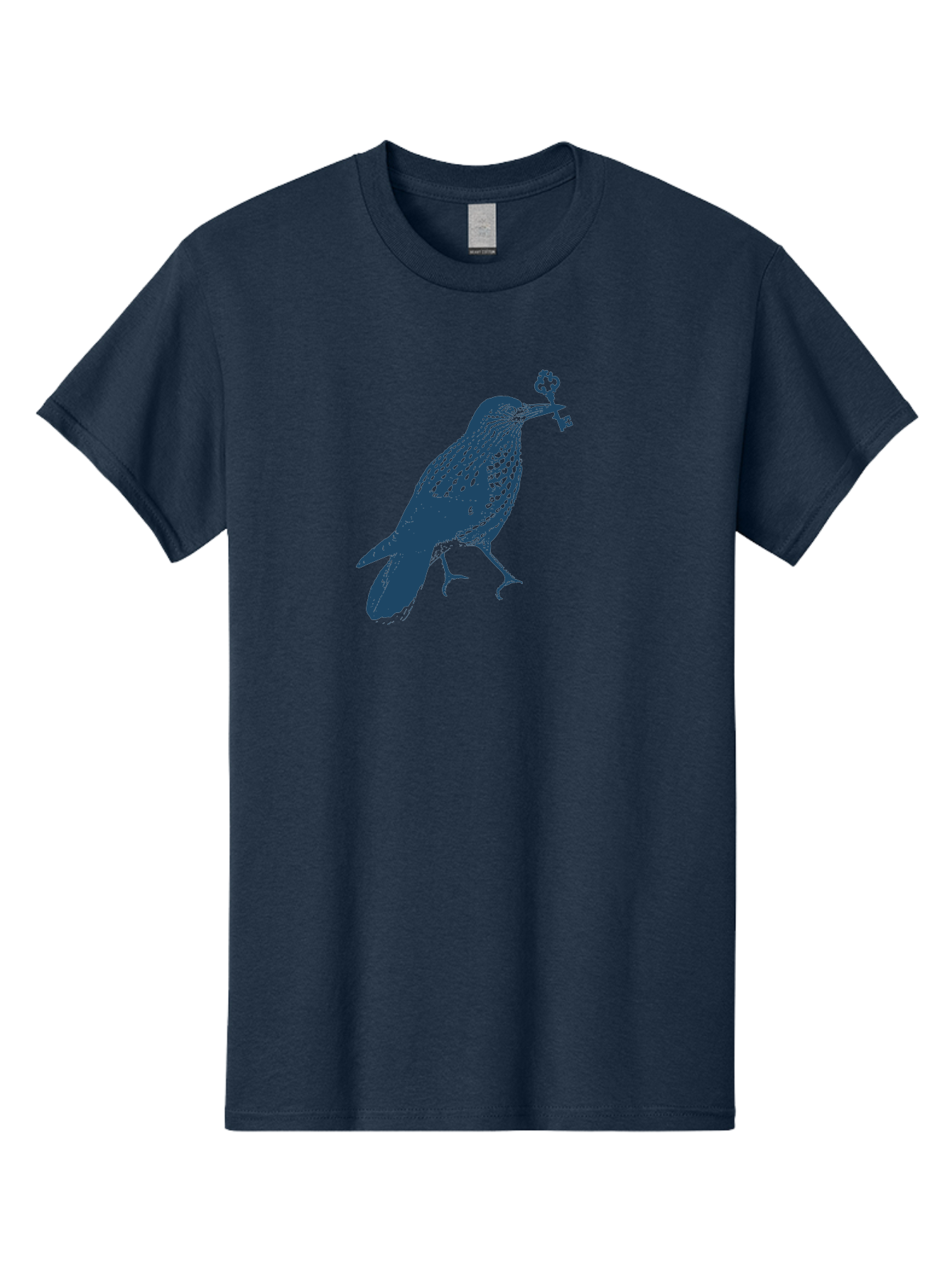 Bird-With-Key 2 Men'S Graphic Tee, 100% Cotton, Comfortable Casual Summer Wear, Machine Washable, Bluebird Holding Key, Bird Silhouette, Symbolic Bird, Mysterious Key, Spotted Bird, Avian Art, Esoteric Symbol, Ornate Key Aae144