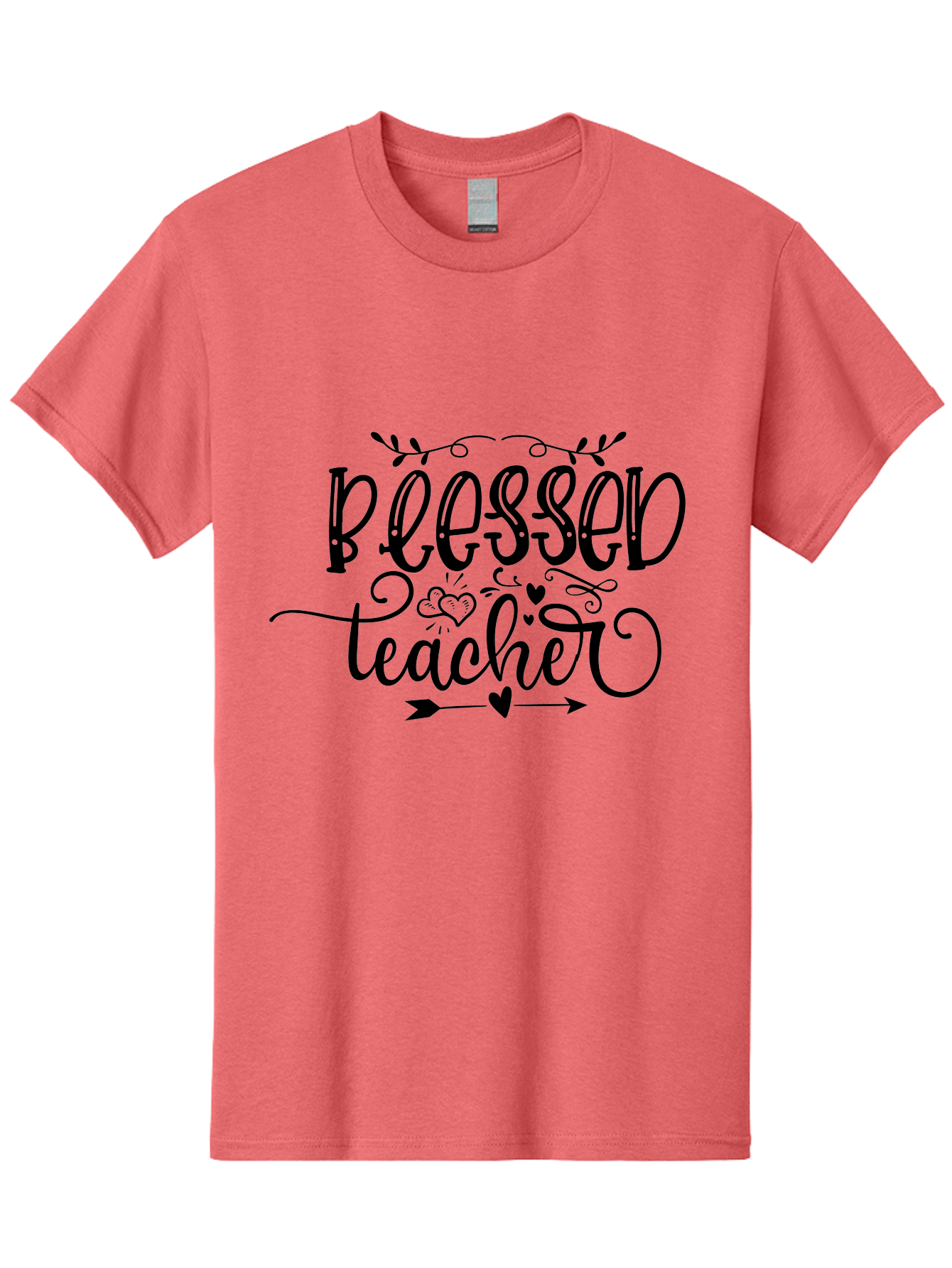 Blessed Teacher Men'S Graphic Tee, 100% Cotton, Comfortable Casual Summer Wear, Machine Washable, Teacher Appreciation, Inspirational Quotes, Heartfelt Messages, Loving Teachers, Gratitude, Black Typography, Elegant Design, Heartwarming, Aae147