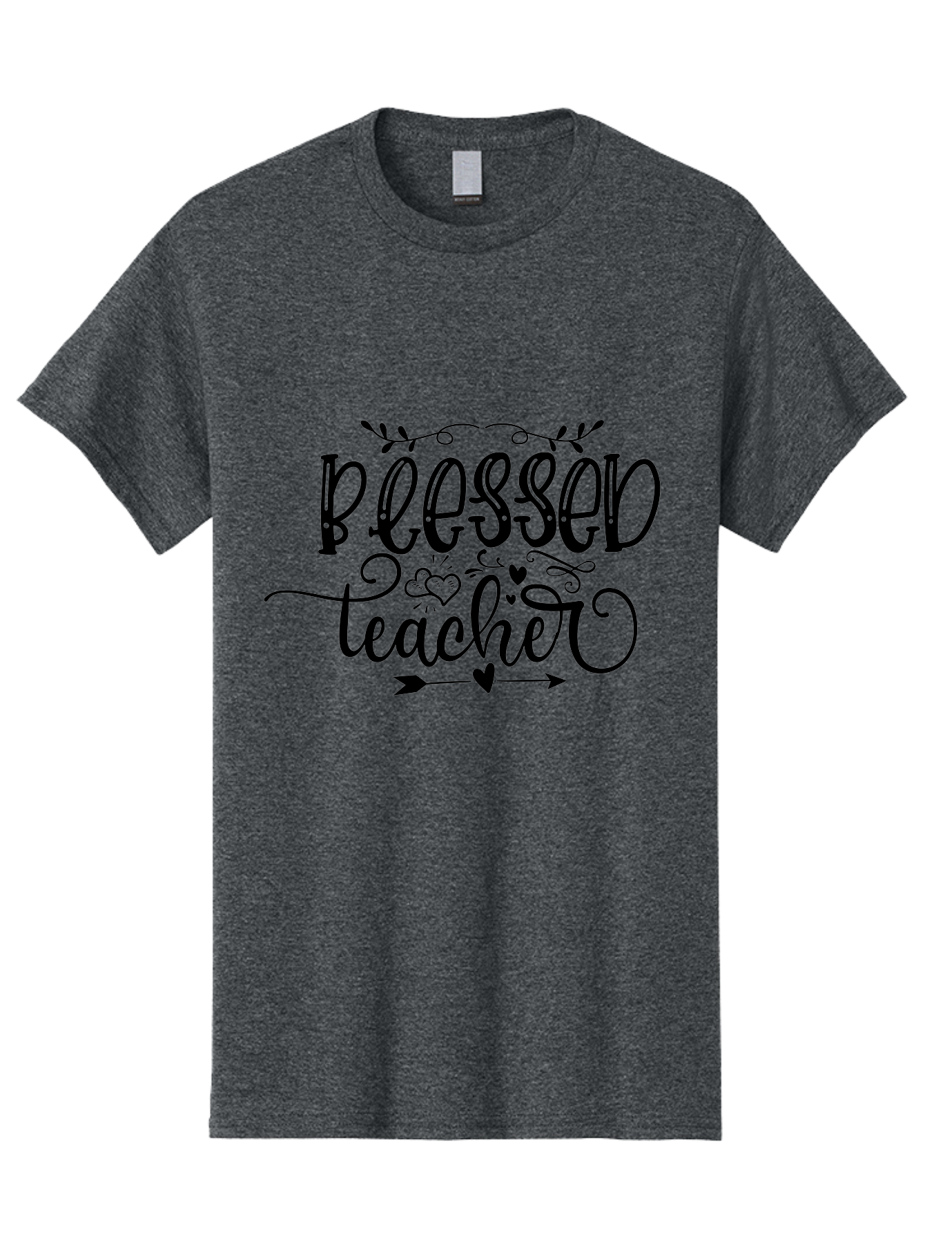 Blessed Teacher Men'S Graphic Tee, 100% Cotton, Comfortable Casual Summer Wear, Machine Washable, Teacher Appreciation, Inspirational Quotes, Heartfelt Messages, Loving Teachers, Gratitude, Black Typography, Elegant Design, Heartwarming, Aae147