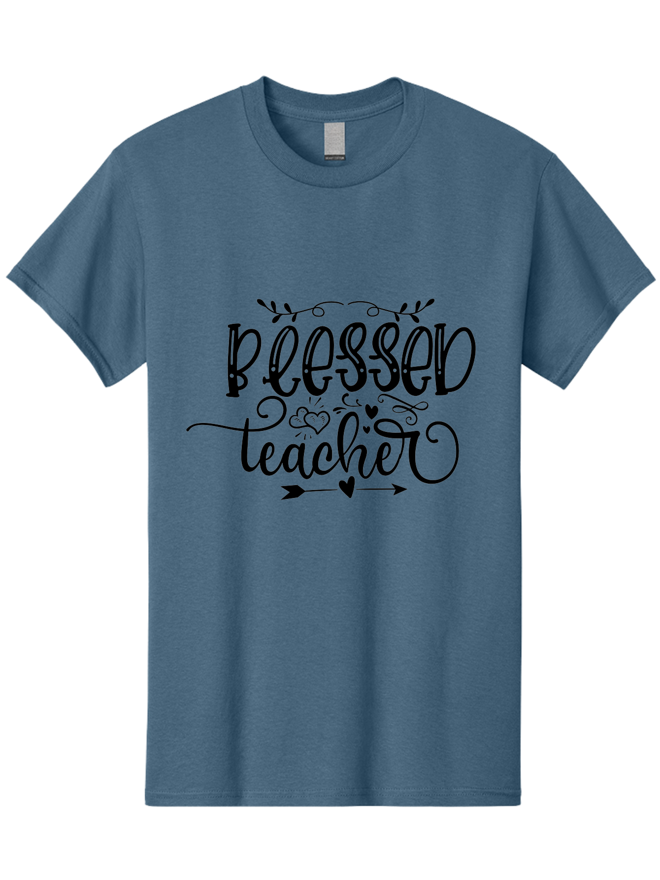 Blessed Teacher Men'S Graphic Tee, 100% Cotton, Comfortable Casual Summer Wear, Machine Washable, Teacher Appreciation, Inspirational Quotes, Heartfelt Messages, Loving Teachers, Gratitude, Black Typography, Elegant Design, Heartwarming, Aae147