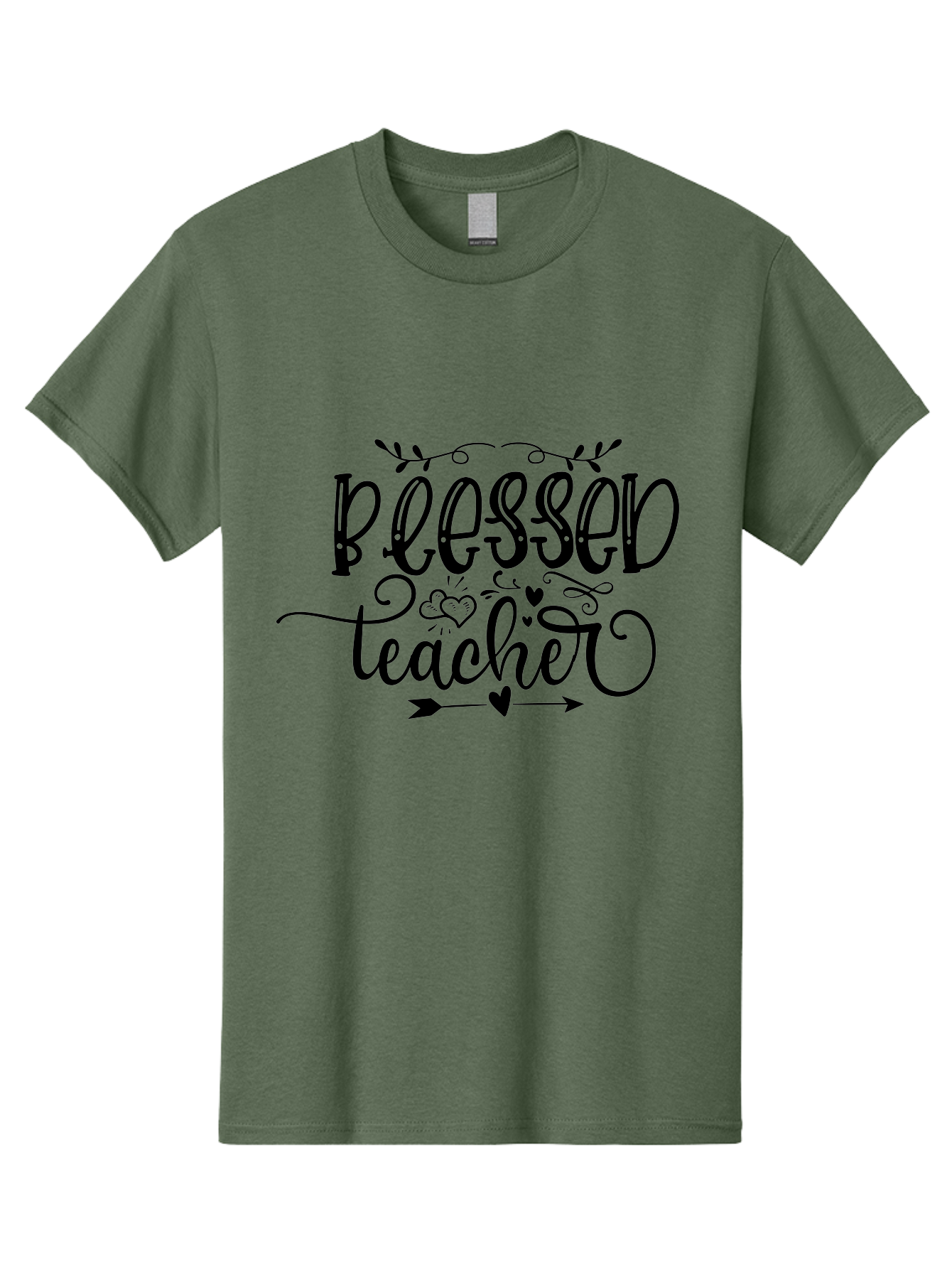 Blessed Teacher Men'S Graphic Tee, 100% Cotton, Comfortable Casual Summer Wear, Machine Washable, Teacher Appreciation, Inspirational Quotes, Heartfelt Messages, Loving Teachers, Gratitude, Black Typography, Elegant Design, Heartwarming, Aae147