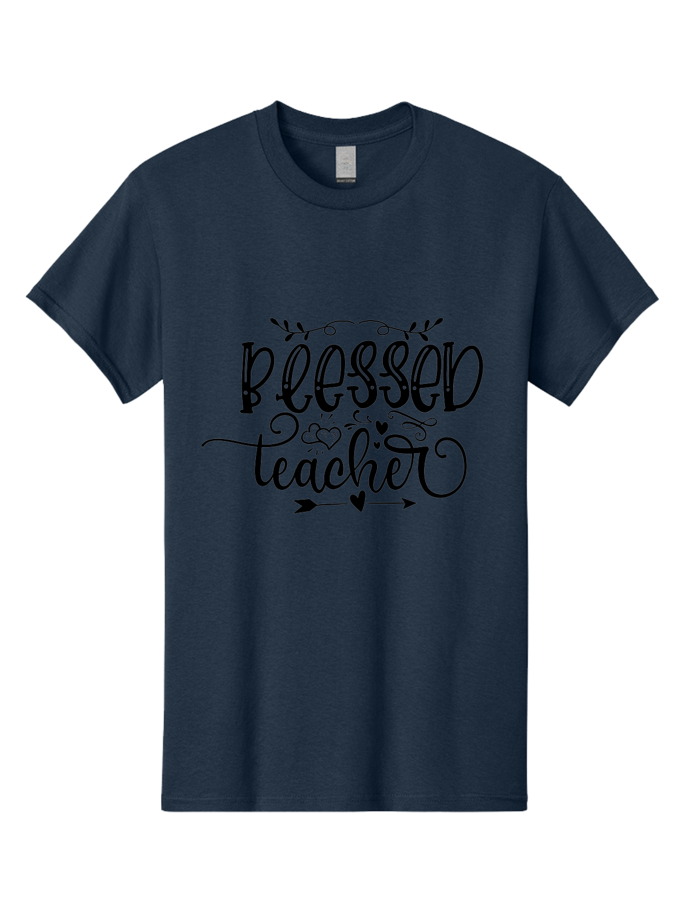 Blessed Teacher Men'S Graphic Tee, 100% Cotton, Comfortable Casual Summer Wear, Machine Washable, Teacher Appreciation, Inspirational Quotes, Heartfelt Messages, Loving Teachers, Gratitude, Black Typography, Elegant Design, Heartwarming, Aae147