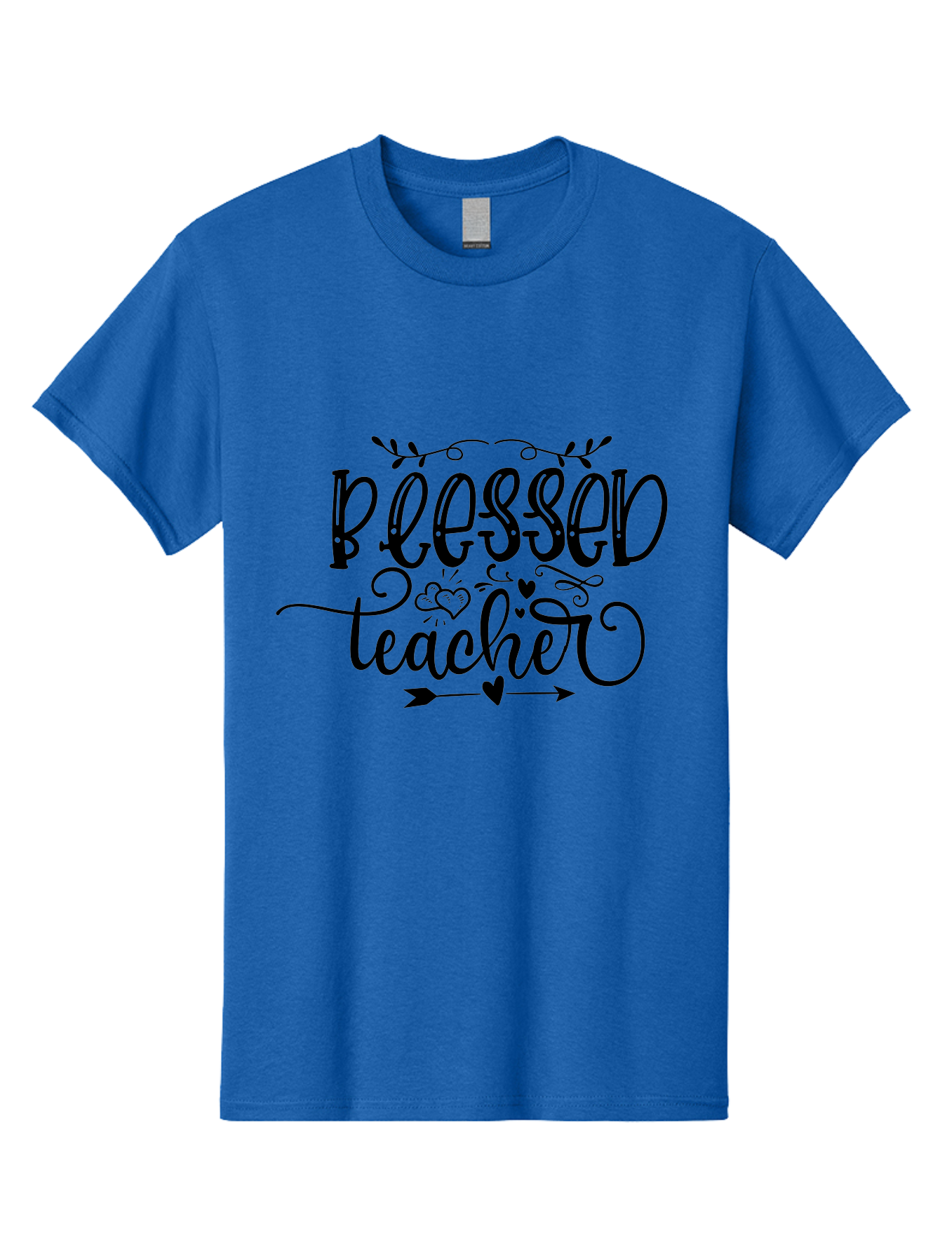 Blessed Teacher Men'S Graphic Tee, 100% Cotton, Comfortable Casual Summer Wear, Machine Washable, Teacher Appreciation, Inspirational Quotes, Heartfelt Messages, Loving Teachers, Gratitude, Black Typography, Elegant Design, Heartwarming, Aae147