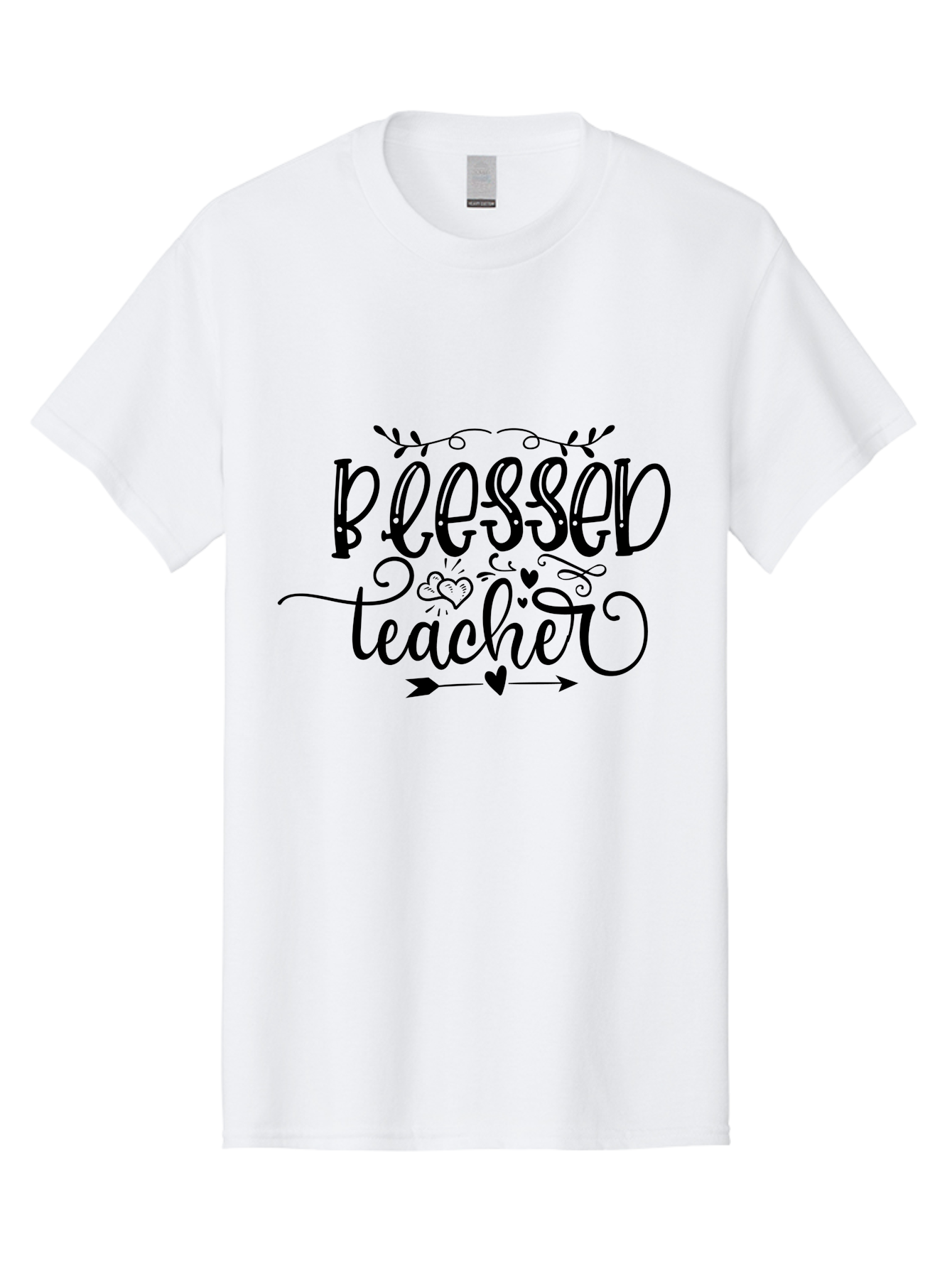 Blessed Teacher Men'S Graphic Tee, 100% Cotton, Comfortable Casual Summer Wear, Machine Washable, Teacher Appreciation, Inspirational Quotes, Heartfelt Messages, Loving Teachers, Gratitude, Black Typography, Elegant Design, Heartwarming, Aae147