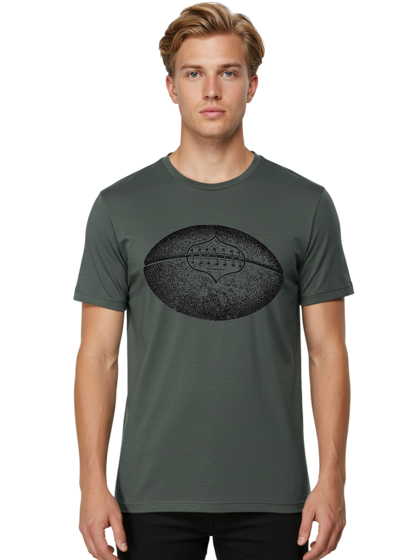 Blitz Ball Men'S Graphic Tee, 100% Cotton, Comfortable Casual Summer Wear, Machine Washable, Stippled American Football, Sports Equipment, Football Texture, Athletic Gear, Team Sports, Competitive Play, Gridiron Football Aae148