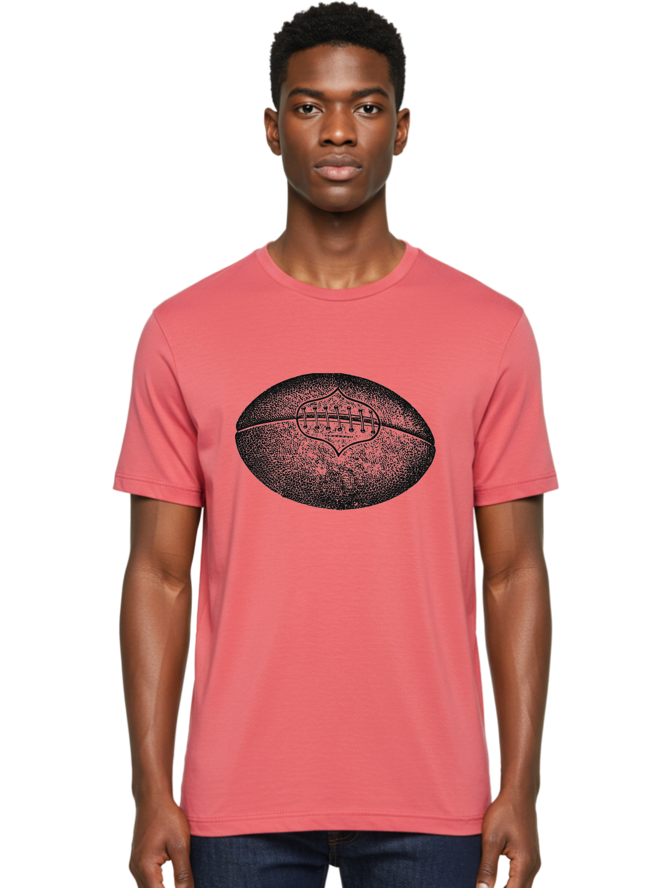 Blitz Ball Men'S Graphic Tee, 100% Cotton, Comfortable Casual Summer Wear, Machine Washable, Stippled American Football, Sports Equipment, Football Texture, Athletic Gear, Team Sports, Competitive Play, Gridiron Football Aae148