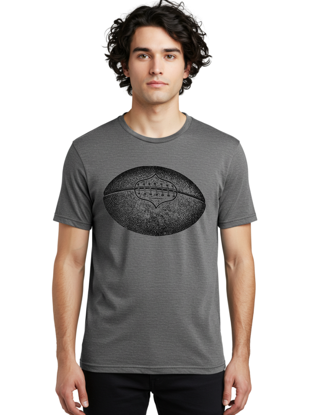Blitz Ball Men'S Graphic Tee, 100% Cotton, Comfortable Casual Summer Wear, Machine Washable, Stippled American Football, Sports Equipment, Football Texture, Athletic Gear, Team Sports, Competitive Play, Gridiron Football Aae148