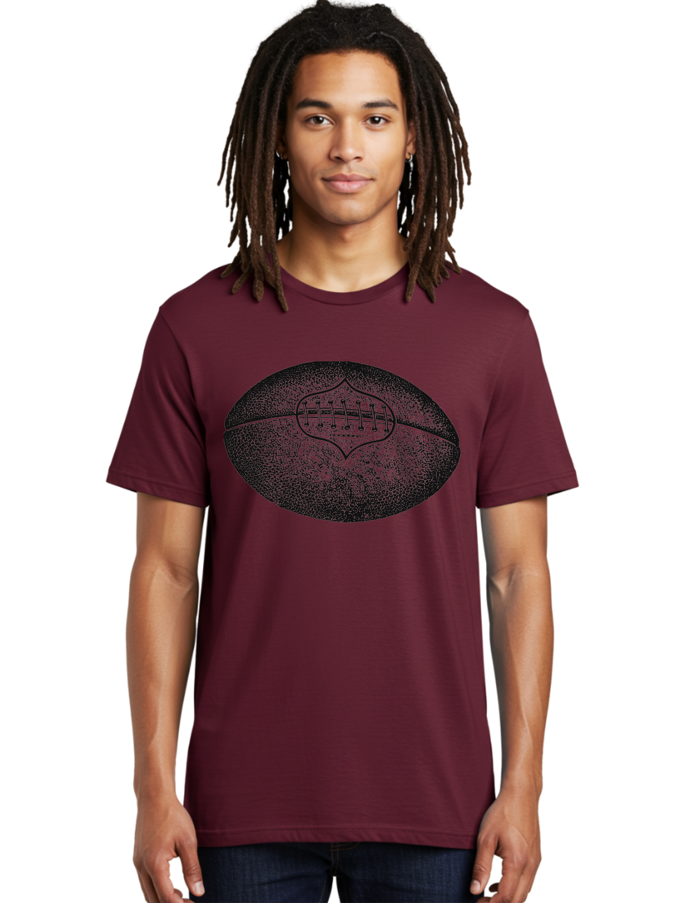 Blitz Ball Men'S Graphic Tee, 100% Cotton, Comfortable Casual Summer Wear, Machine Washable, Stippled American Football, Sports Equipment, Football Texture, Athletic Gear, Team Sports, Competitive Play, Gridiron Football Aae148