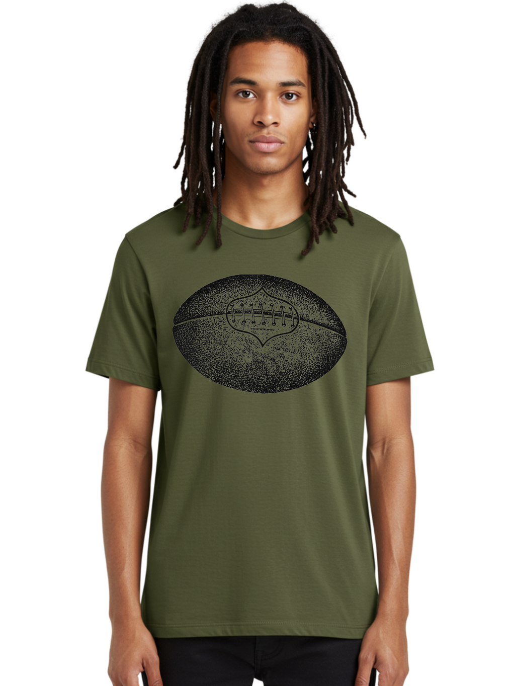 Blitz Ball Men'S Graphic Tee, 100% Cotton, Comfortable Casual Summer Wear, Machine Washable, Stippled American Football, Sports Equipment, Football Texture, Athletic Gear, Team Sports, Competitive Play, Gridiron Football Aae148