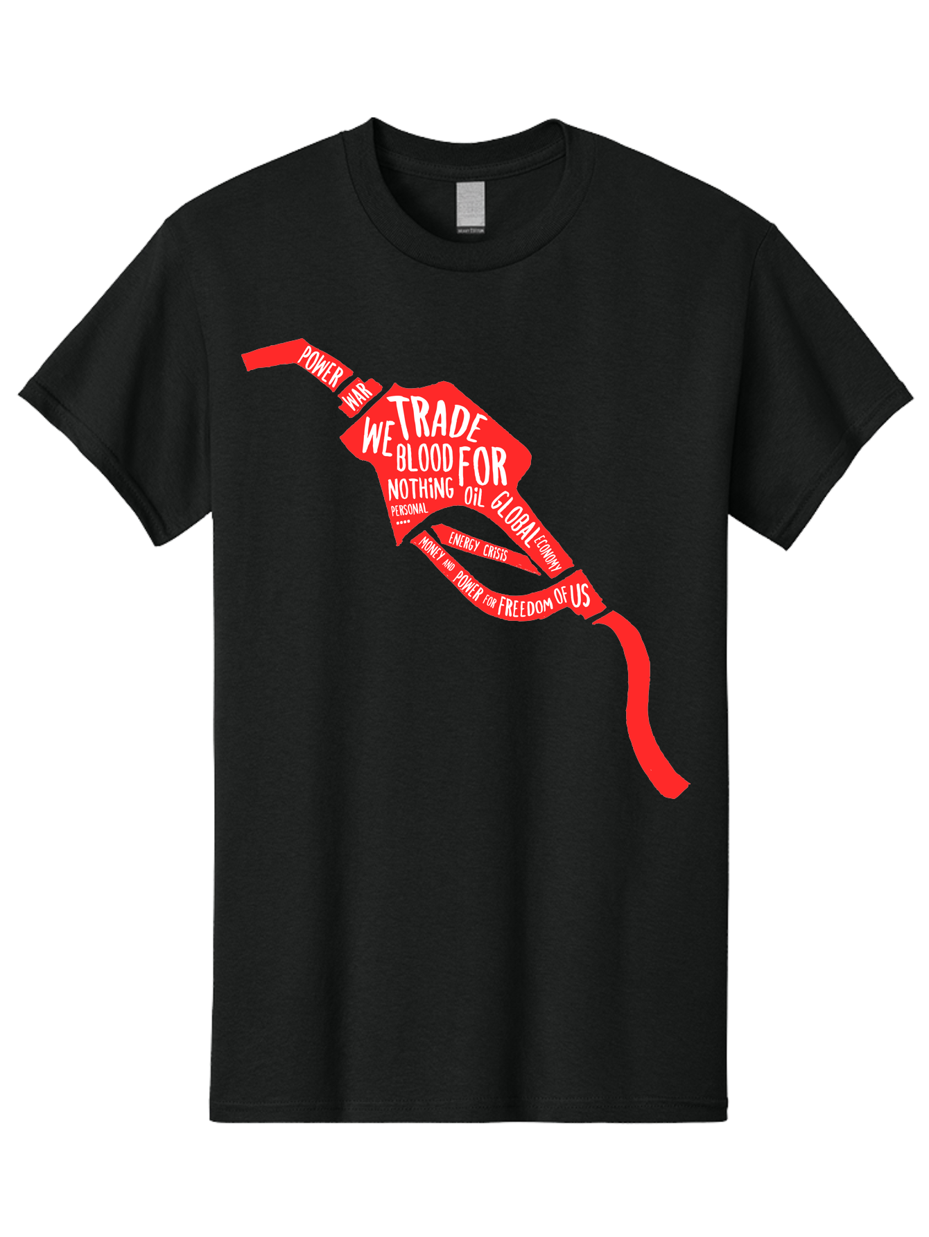 Blood Oil Men'S Graphic Tee, 100% Cotton, Comfortable Casual Summer Wear, Machine Washable, Protest Art, Social Commentary, Oil And Power, Global Economy, War And Energy Crisis, Power Of Money And Freedom Aae150