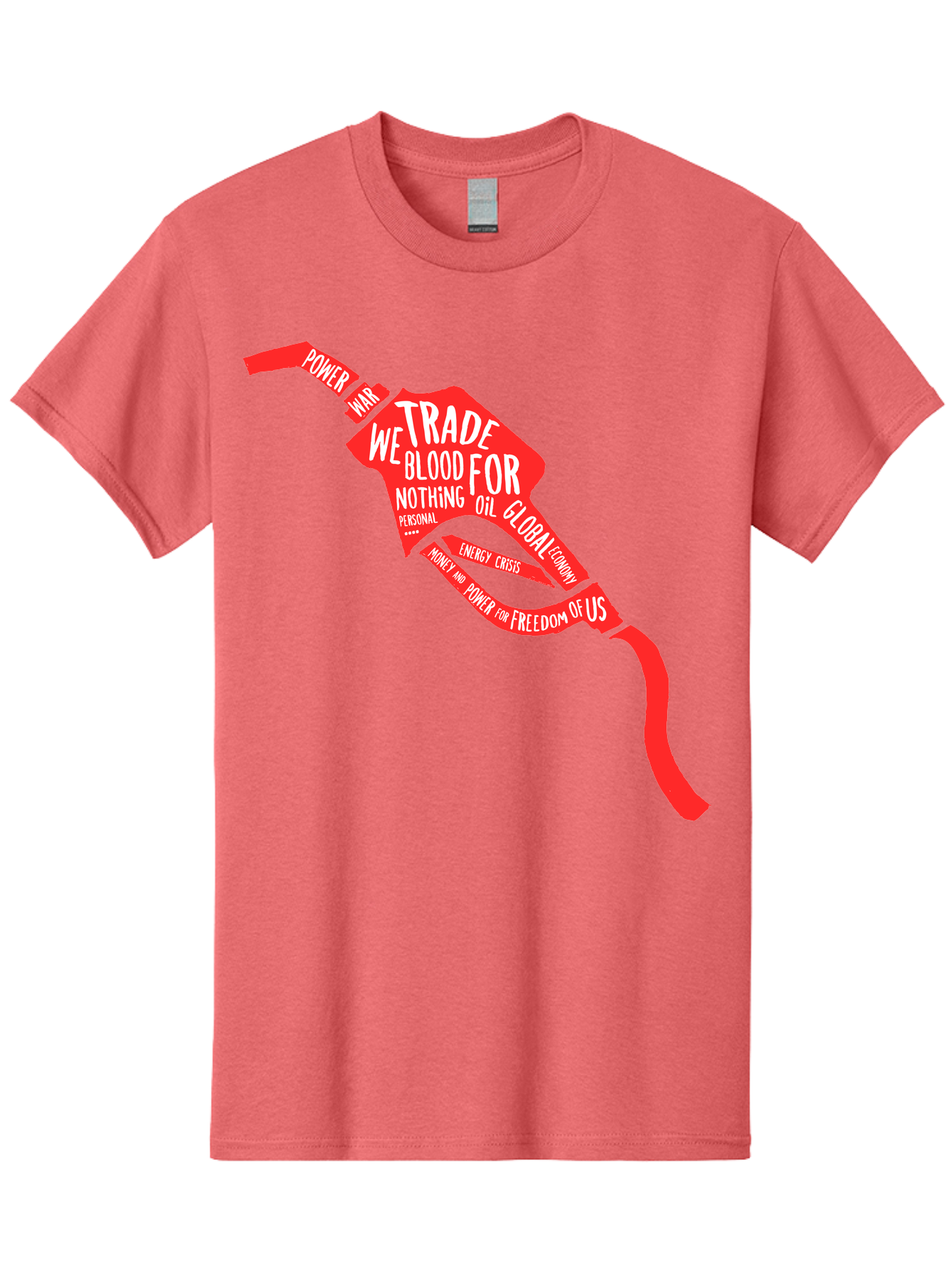 Blood Oil Men'S Graphic Tee, 100% Cotton, Comfortable Casual Summer Wear, Machine Washable, Protest Art, Social Commentary, Oil And Power, Global Economy, War And Energy Crisis, Power Of Money And Freedom Aae150