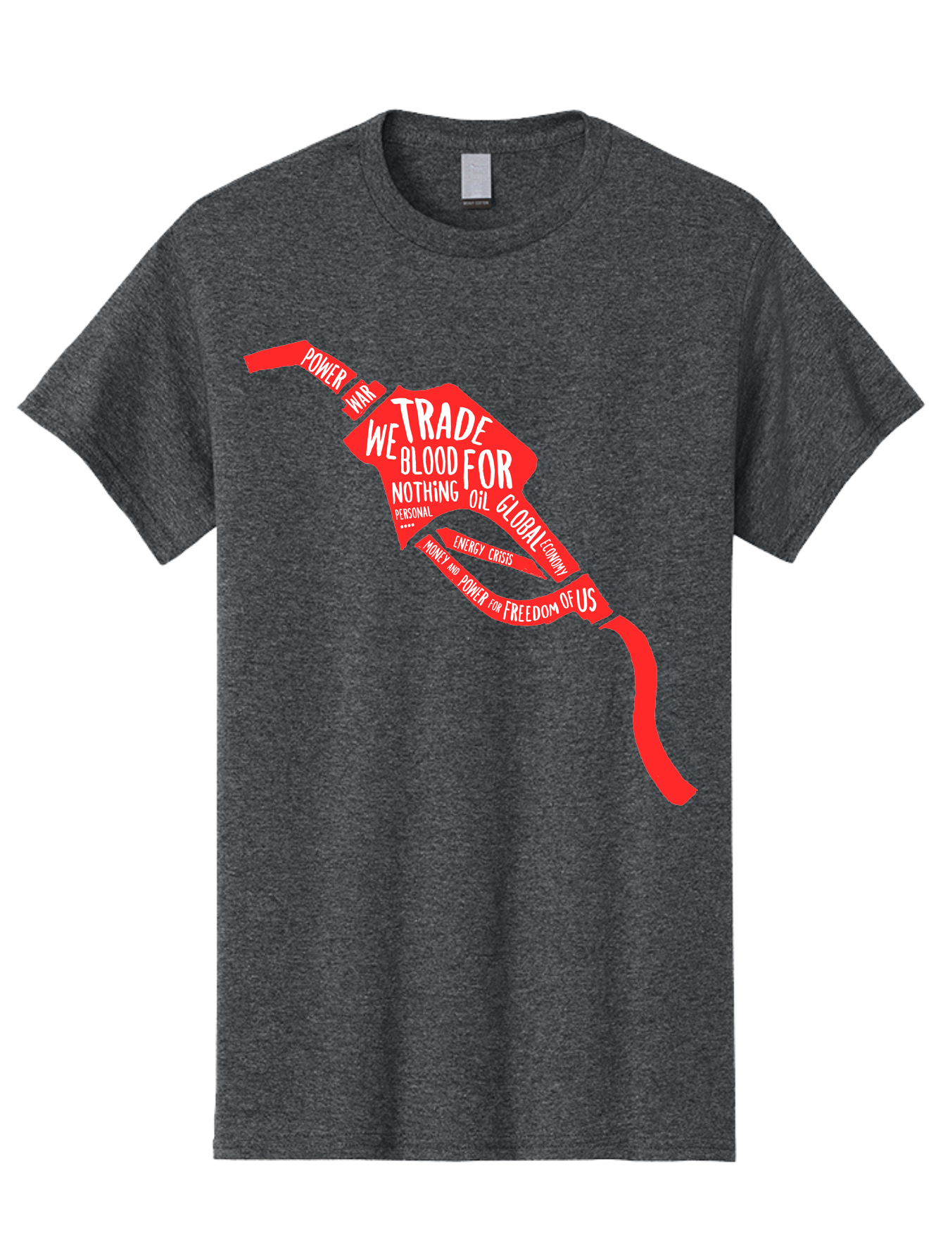Blood Oil Men'S Graphic Tee, 100% Cotton, Comfortable Casual Summer Wear, Machine Washable, Protest Art, Social Commentary, Oil And Power, Global Economy, War And Energy Crisis, Power Of Money And Freedom Aae150