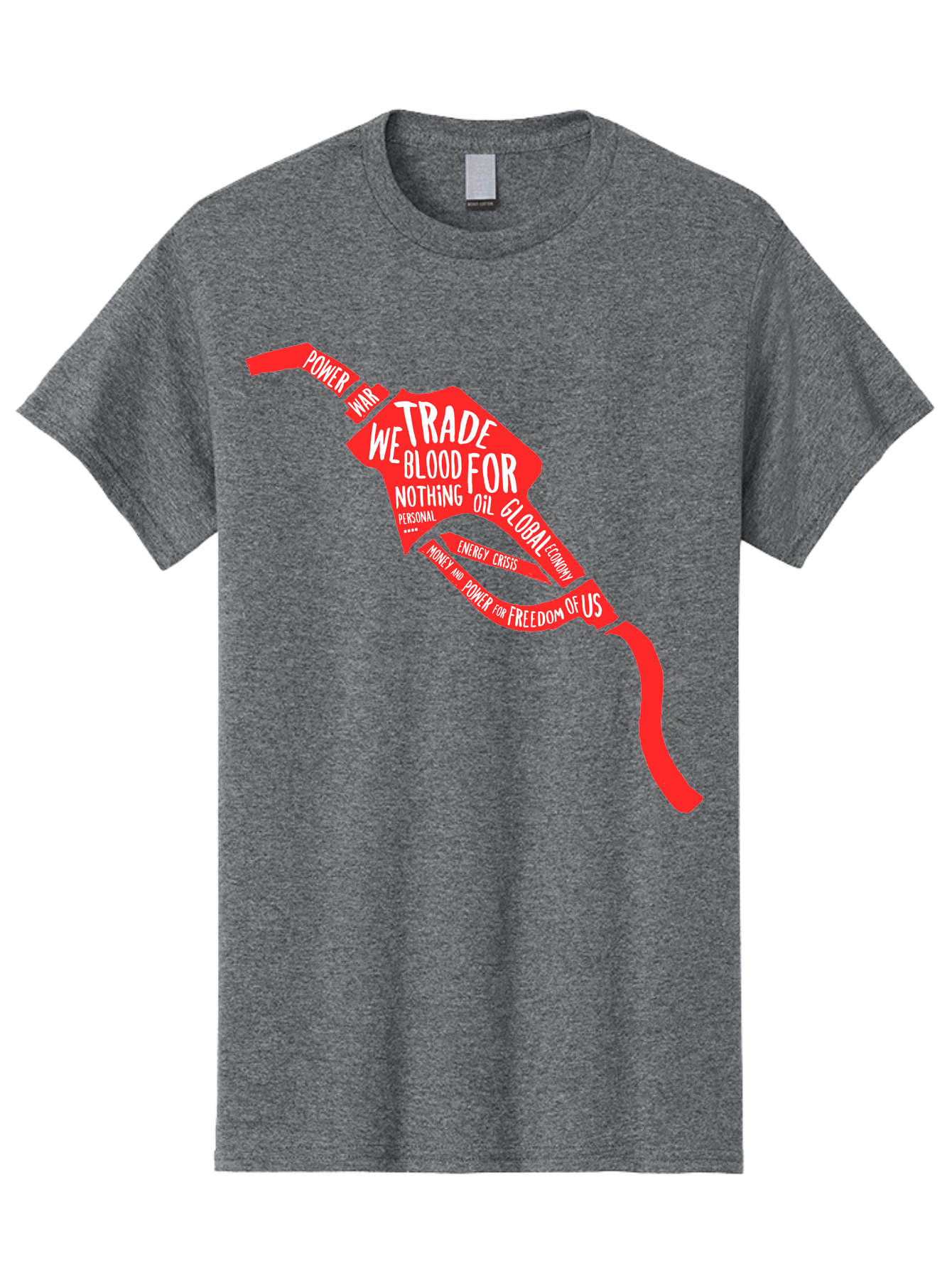 Blood Oil Men'S Graphic Tee, 100% Cotton, Comfortable Casual Summer Wear, Machine Washable, Protest Art, Social Commentary, Oil And Power, Global Economy, War And Energy Crisis, Power Of Money And Freedom Aae150