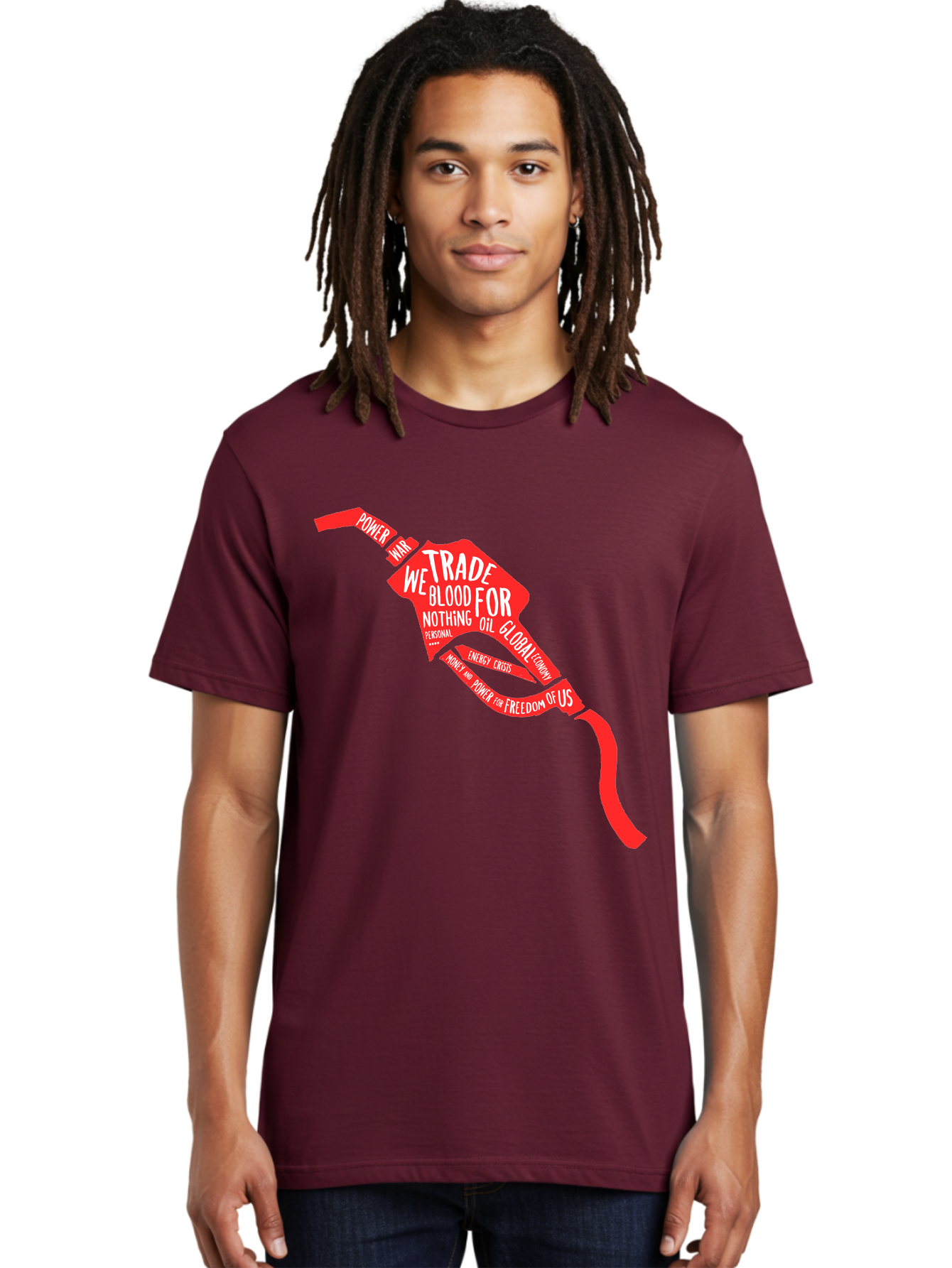 Blood Oil Men'S Graphic Tee, 100% Cotton, Comfortable Casual Summer Wear, Machine Washable, Protest Art, Social Commentary, Oil And Power, Global Economy, War And Energy Crisis, Power Of Money And Freedom Aae150