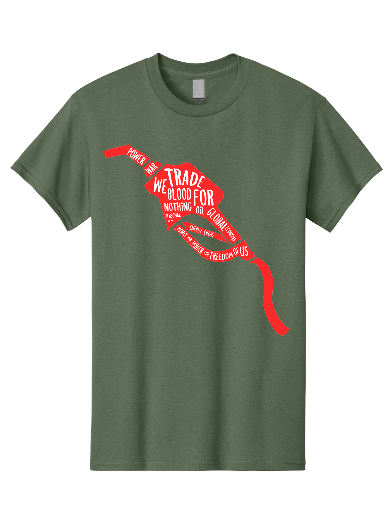 Blood Oil Men'S Graphic Tee, 100% Cotton, Comfortable Casual Summer Wear, Machine Washable, Protest Art, Social Commentary, Oil And Power, Global Economy, War And Energy Crisis, Power Of Money And Freedom Aae150