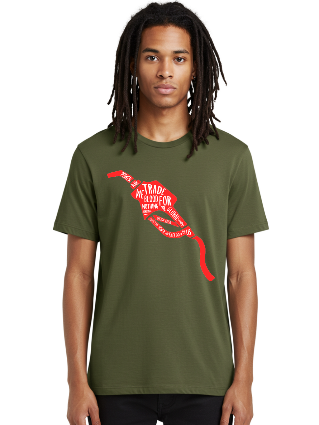 Blood Oil Men'S Graphic Tee, 100% Cotton, Comfortable Casual Summer Wear, Machine Washable, Protest Art, Social Commentary, Oil And Power, Global Economy, War And Energy Crisis, Power Of Money And Freedom Aae150