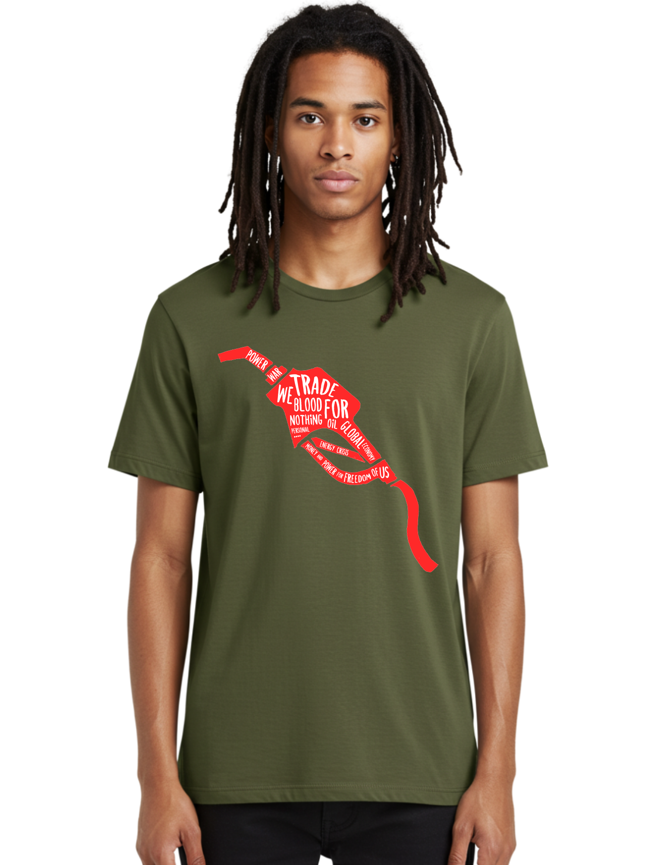 Blood Oil Men'S Graphic Tee, 100% Cotton, Comfortable Casual Summer Wear, Machine Washable, Protest Art, Social Commentary, Oil And Power, Global Economy, War And Energy Crisis, Power Of Money And Freedom Aae150