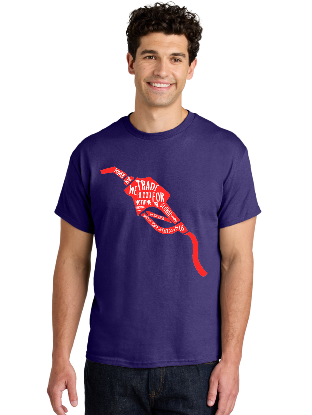 Blood Oil Men'S Graphic Tee, 100% Cotton, Comfortable Casual Summer Wear, Machine Washable, Protest Art, Social Commentary, Oil And Power, Global Economy, War And Energy Crisis, Power Of Money And Freedom Aae150