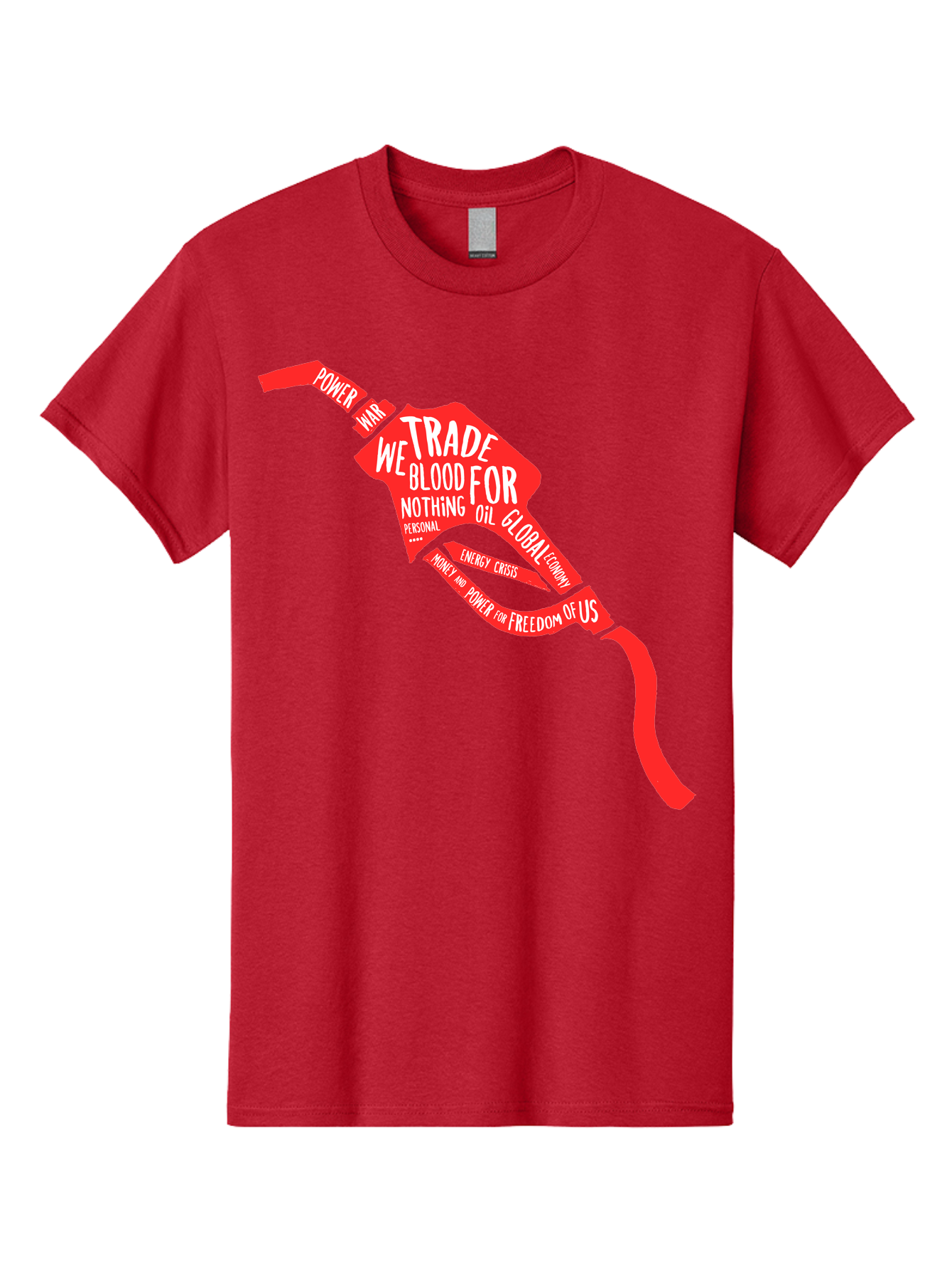 Blood Oil Men'S Graphic Tee, 100% Cotton, Comfortable Casual Summer Wear, Machine Washable, Protest Art, Social Commentary, Oil And Power, Global Economy, War And Energy Crisis, Power Of Money And Freedom Aae150