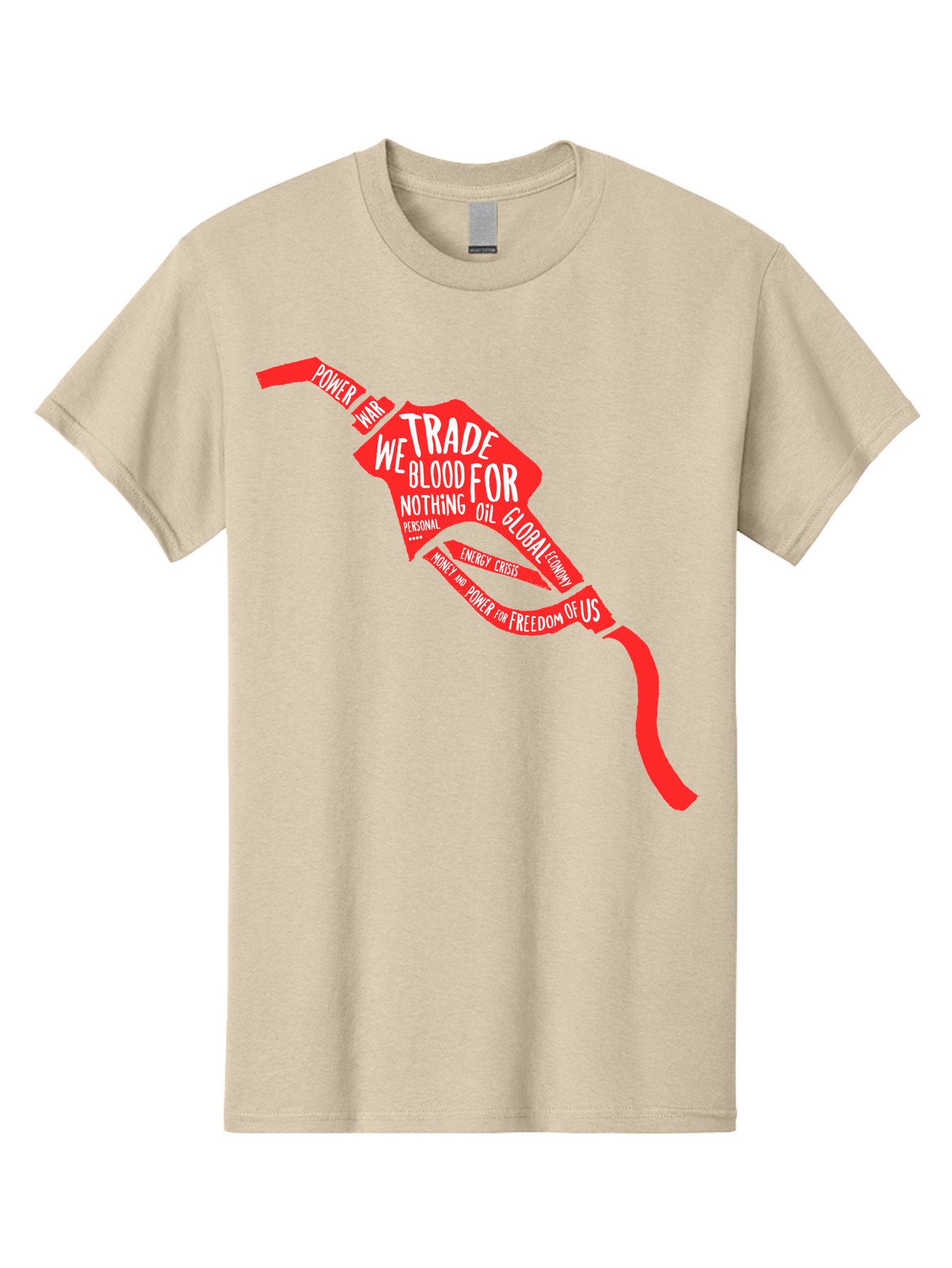 Blood Oil Men'S Graphic Tee, 100% Cotton, Comfortable Casual Summer Wear, Machine Washable, Protest Art, Social Commentary, Oil And Power, Global Economy, War And Energy Crisis, Power Of Money And Freedom Aae150